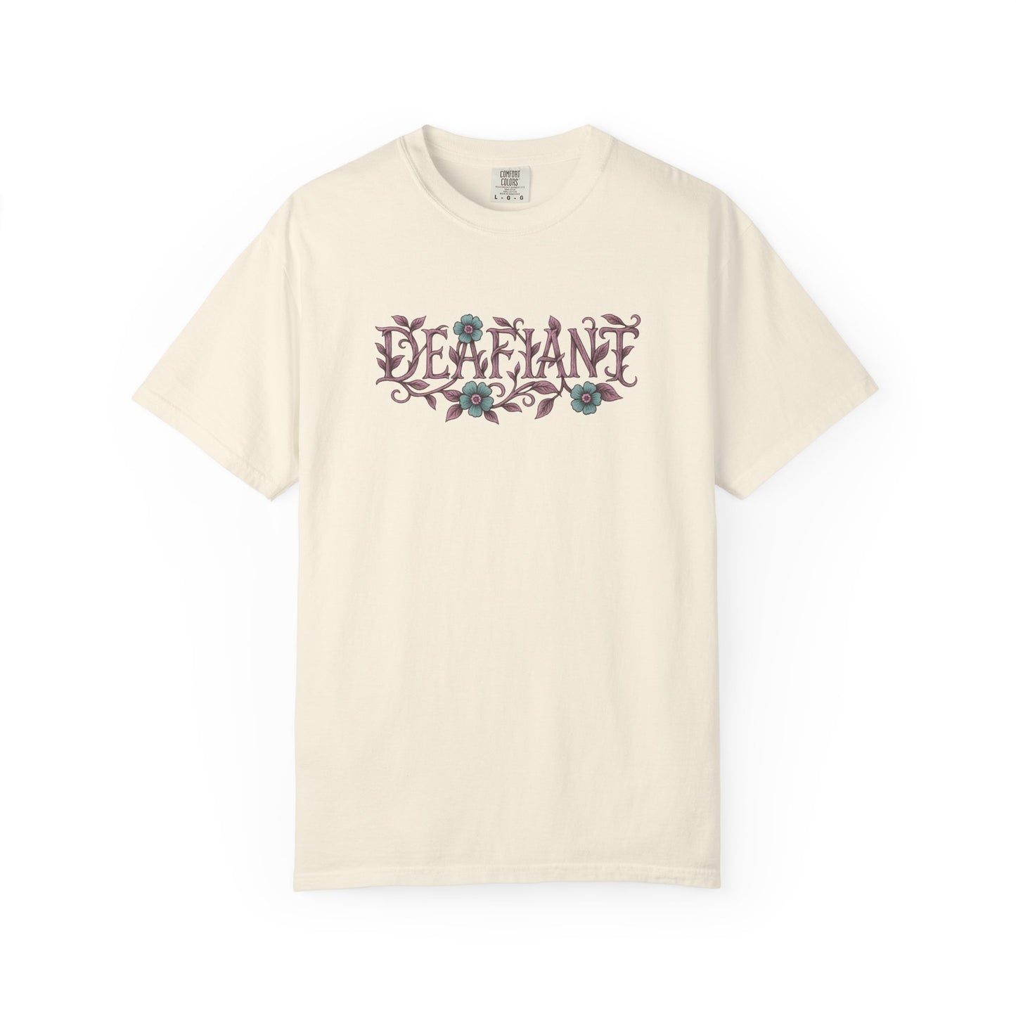 "Rooted & Rebellious" β The Pink Llama x DEAFIANT Floral Collab Tee | Unisex Garment-Dyed T-shirt
