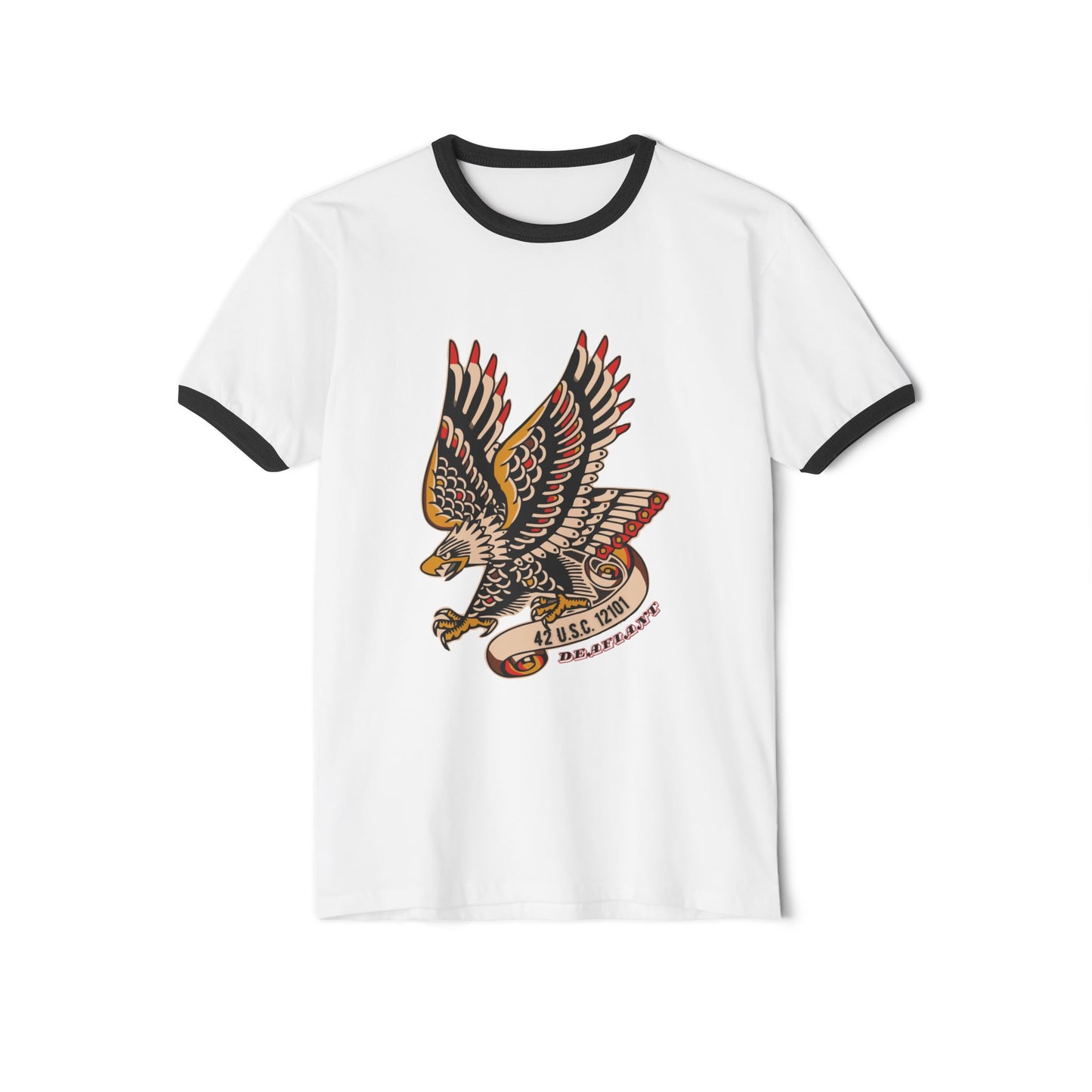 DEAFIANT Screamin' Eagle | Unisex Cotton Ringer T-Shirt