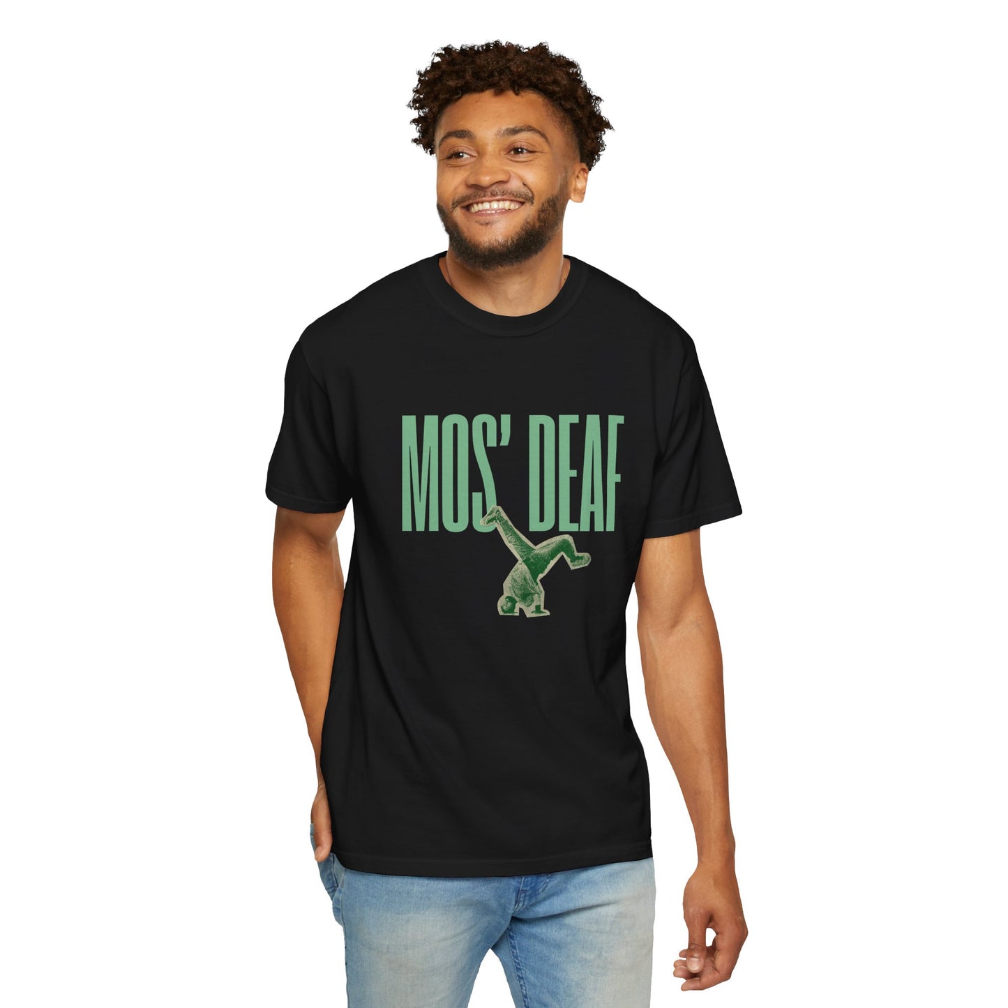 DEAFIANT Mos' Deaf Throwback Tee | Unisex | Garment-dyed