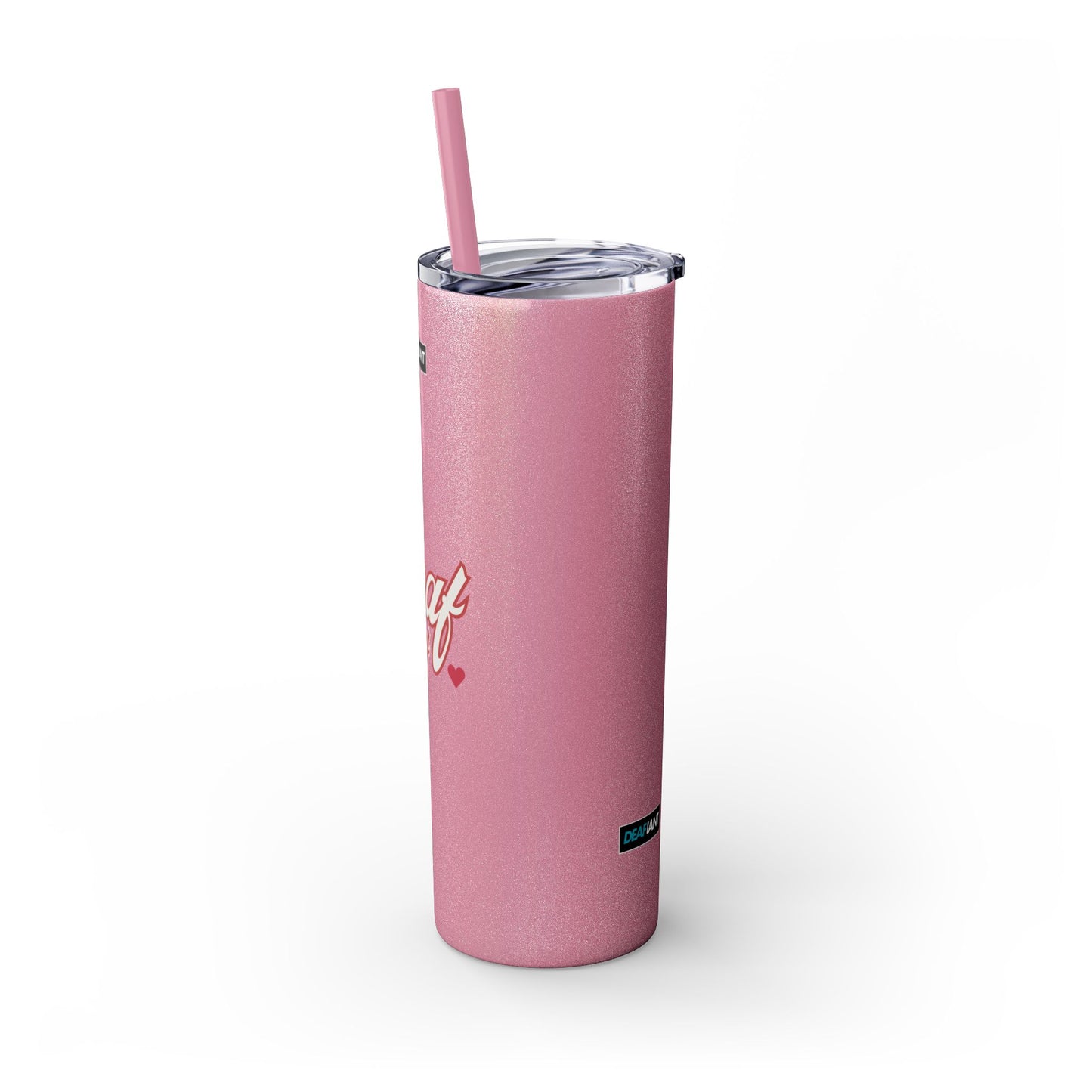 DEAFIANT Deaf AF Skinny Tumbler with Straw, 20oz