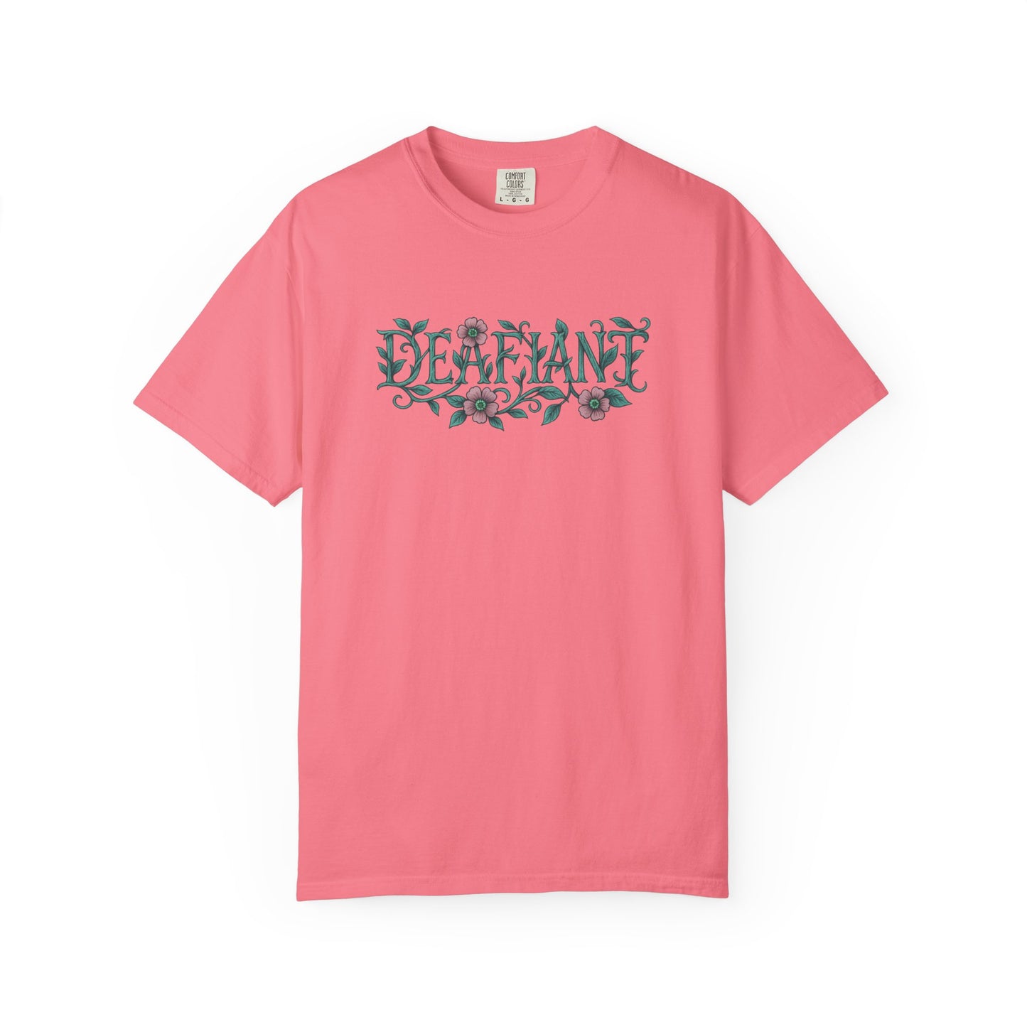 "Rooted Rebels β The Pink Llama x DEAFIANT Floral Collab Tee Unisex T-Shirt