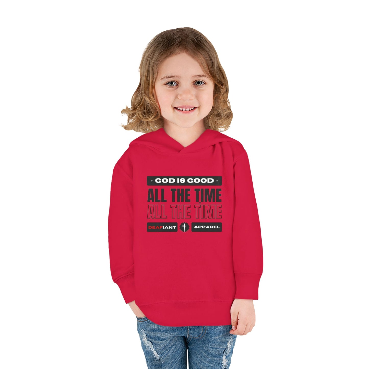 DEAFIANT KIDS | God Is Good – All the Time! Kids Praise Hoodie | Unisex