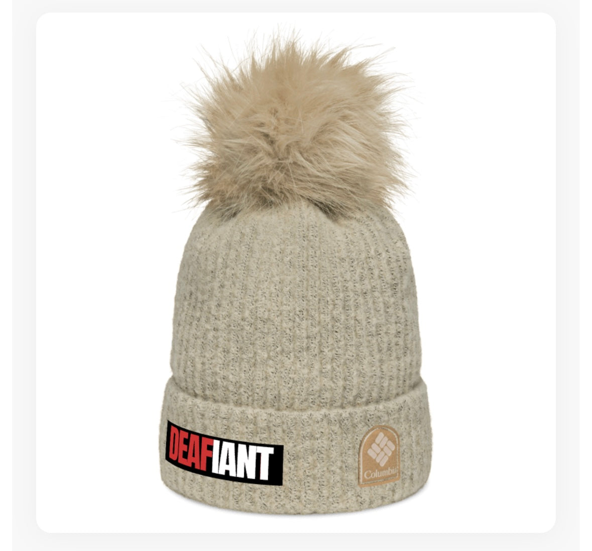 DEAFIANT Silent Storm Columbia pom-pom beanie