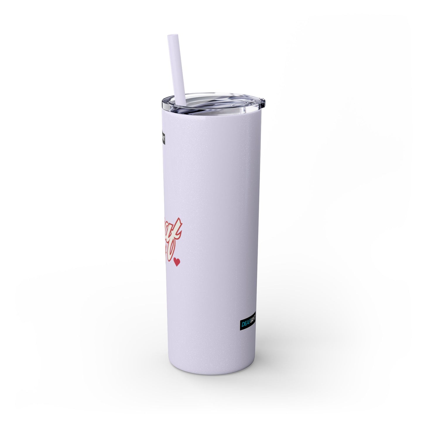 DEAFIANT Deaf AF Skinny Tumbler with Straw, 20oz