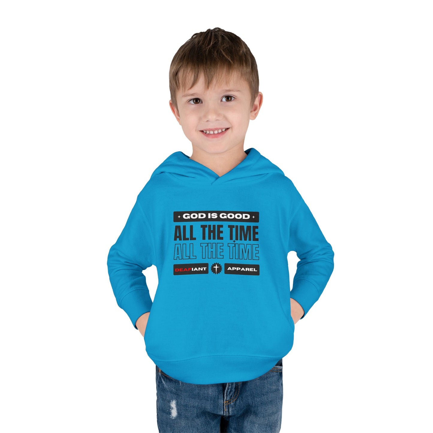 DEAFIANT KIDS | God Is Good – All the Time! Kids Praise Hoodie | Unisex