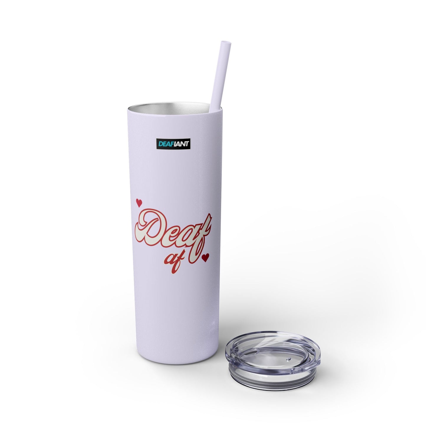 DEAFIANT Deaf AF Skinny Tumbler with Straw, 20oz