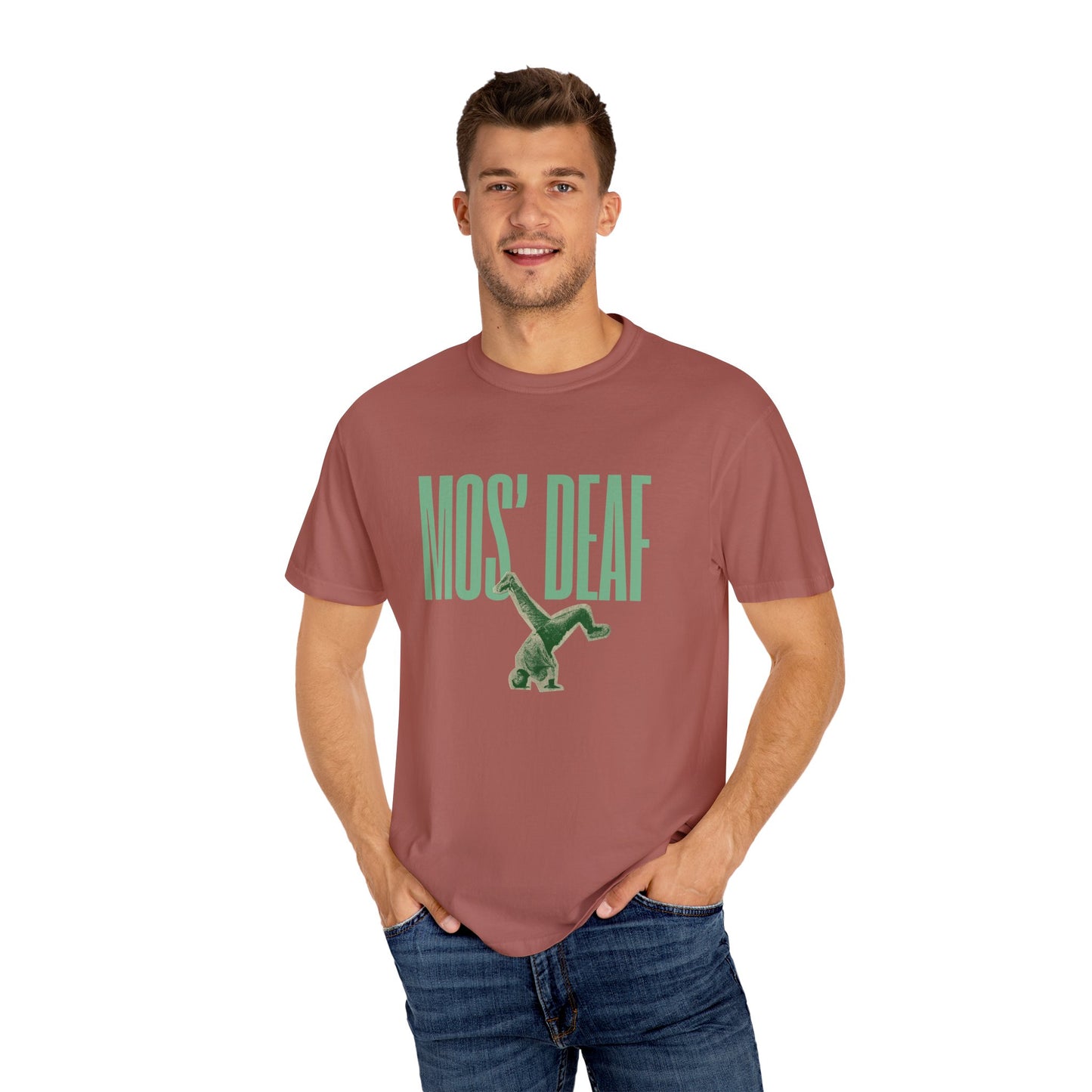 DEAFIANT Mos' Deaf Throwback Tee | Unisex | Garment-dyed