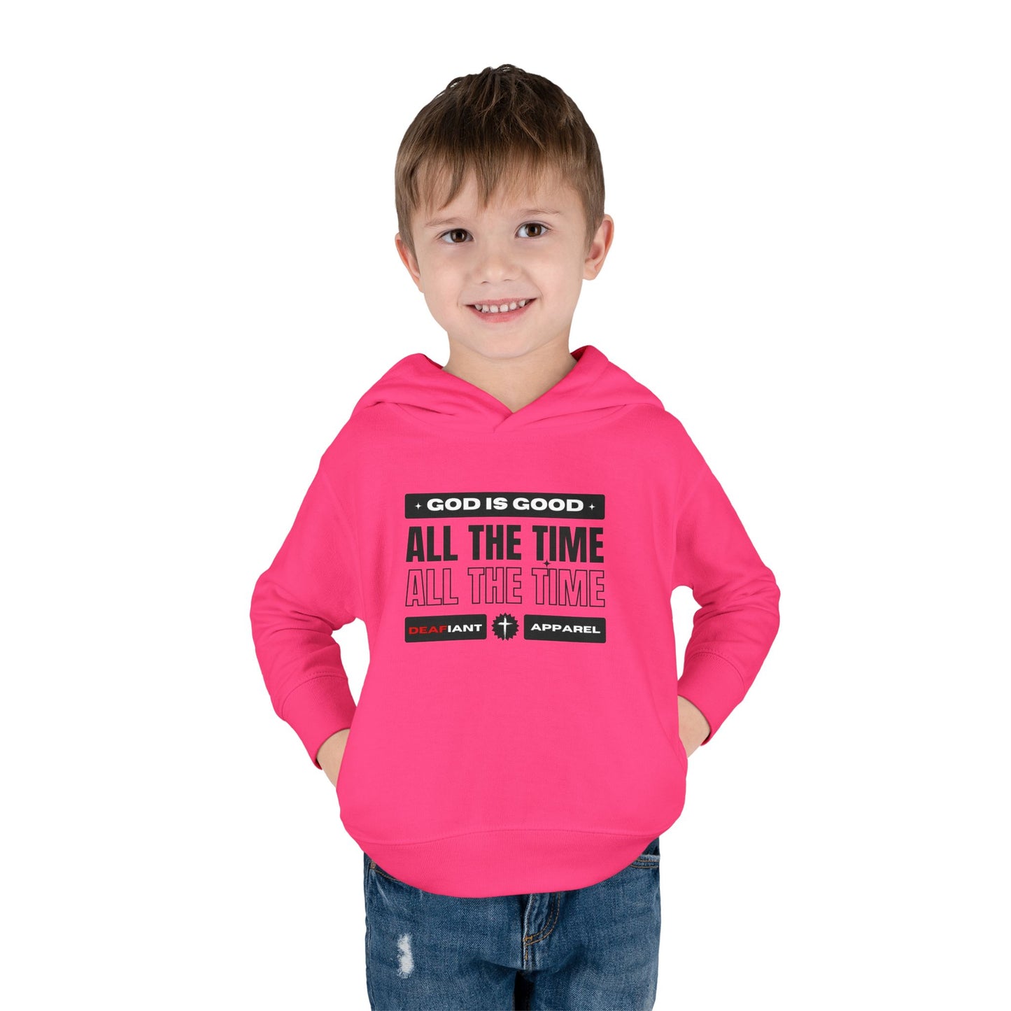 DEAFIANT KIDS | God Is Good – All the Time! Kids Praise Hoodie | Unisex