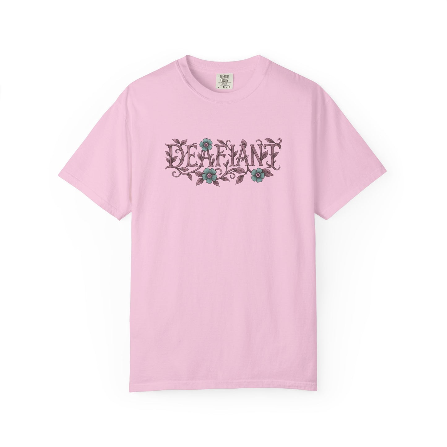 "Rooted & Rebellious" β The Pink Llama x DEAFIANT Floral Collab Tee | Unisex Garment-Dyed T-shirt