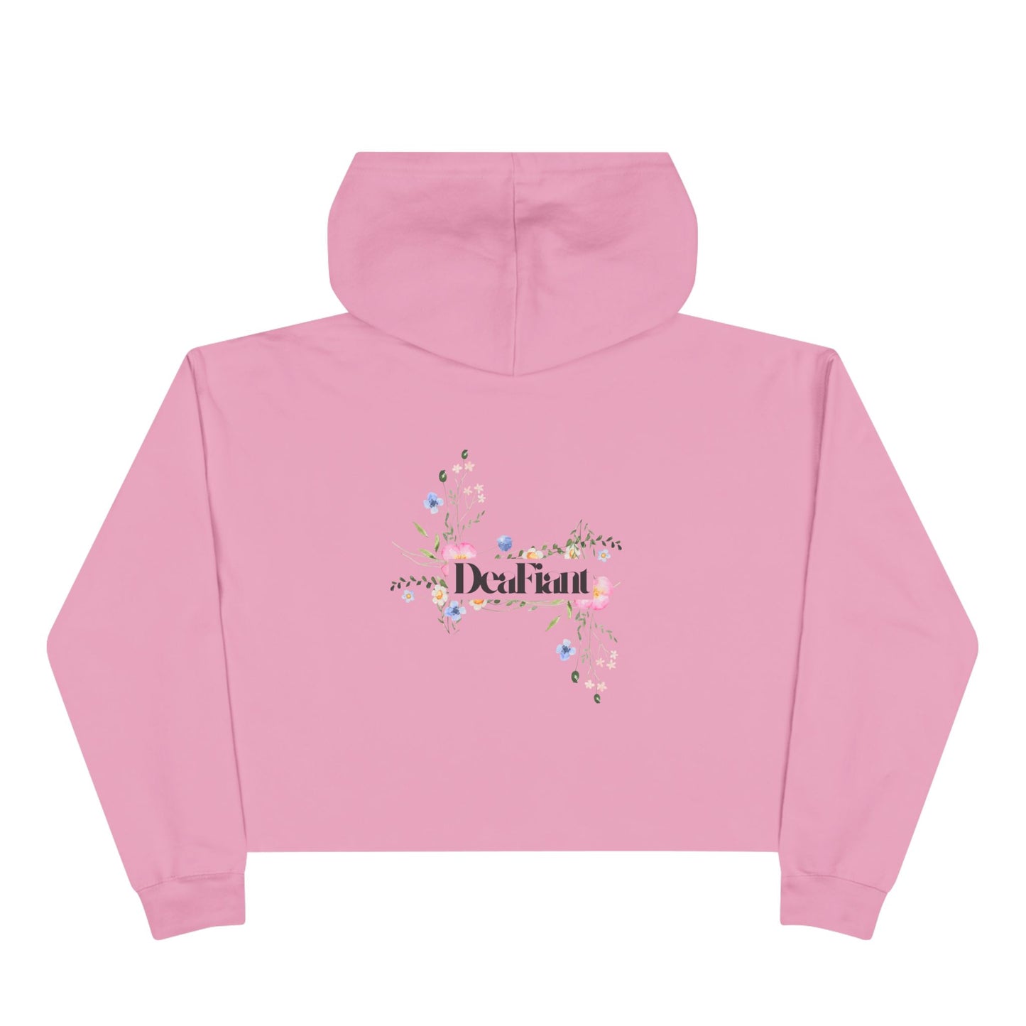 DEAFIANT She Blooms Floral Crop Hoodie