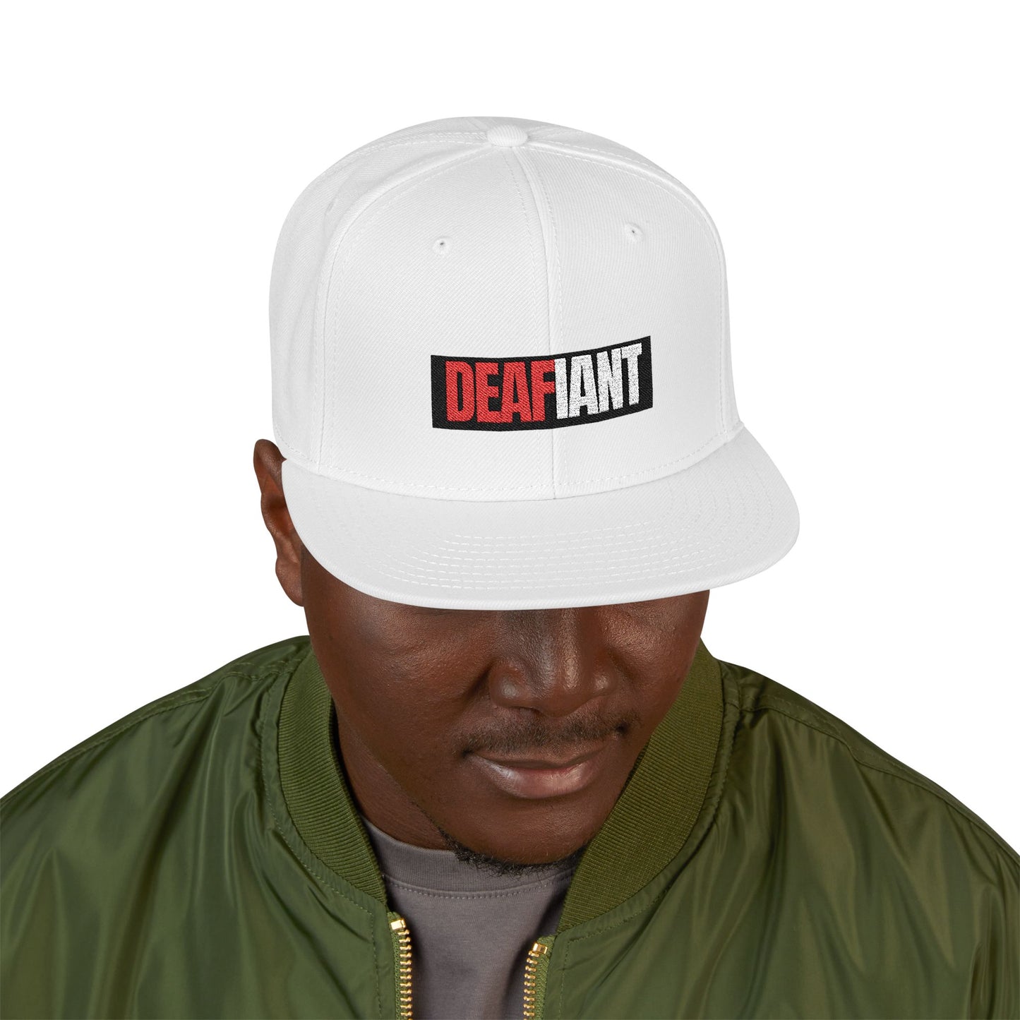 DEAFIANT Deaf OG Embroidered Snapback Hat