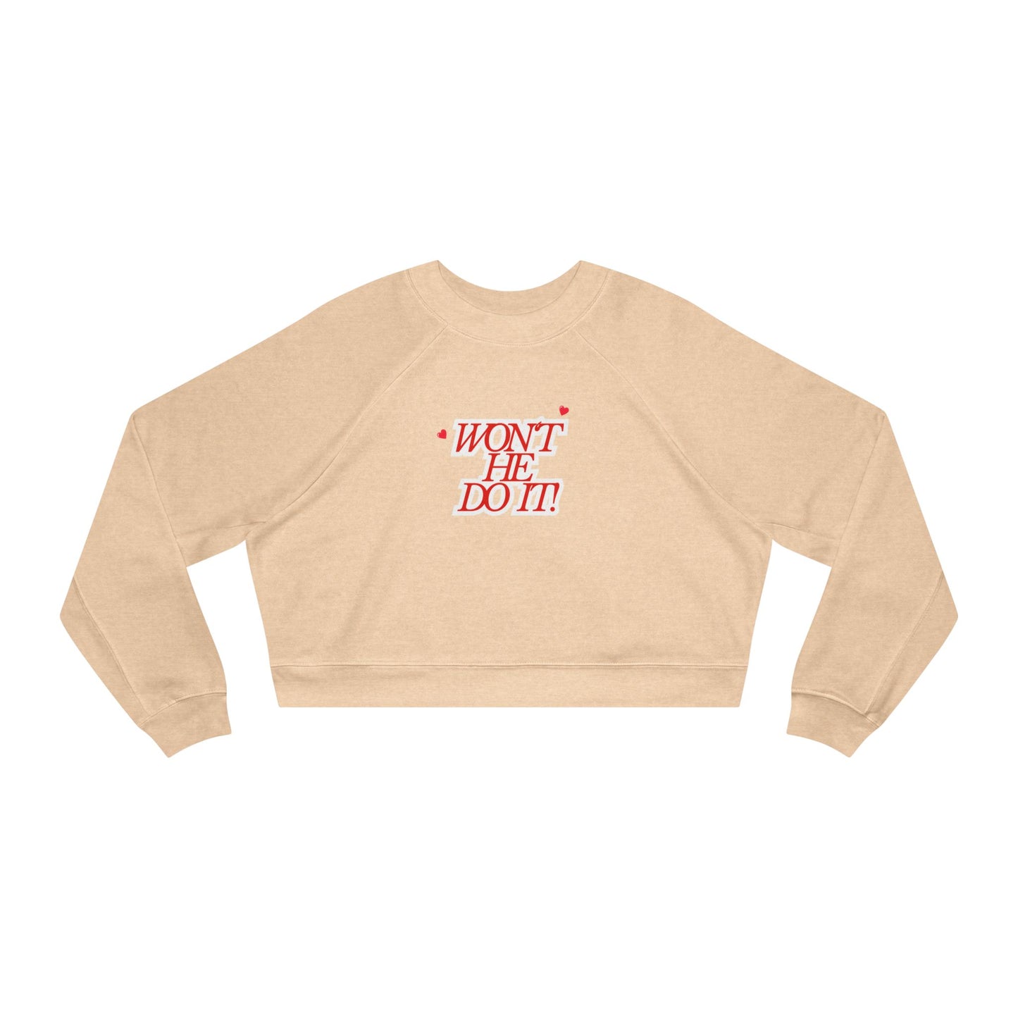 DEAFIANT Won’t He Do It! – Praise & Power Women's Cropped Fleece Pullover