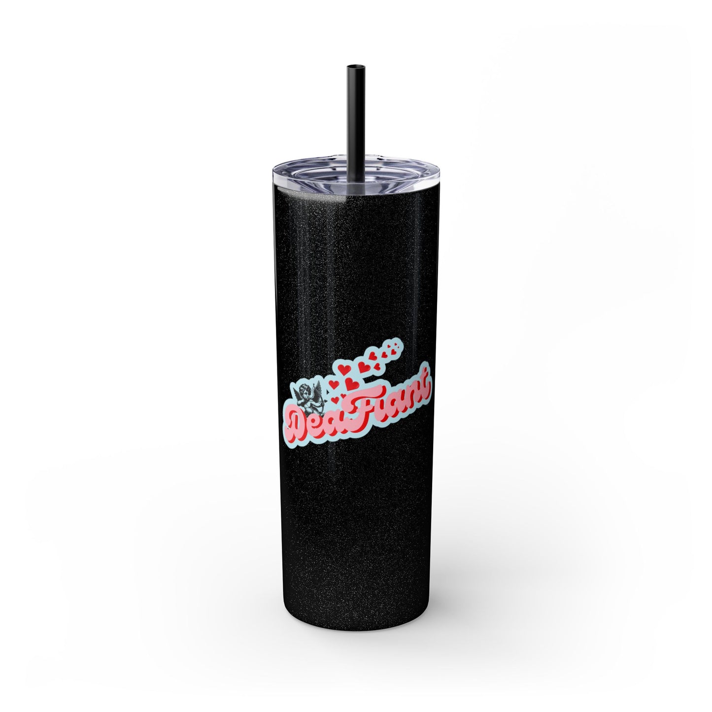 DEAFIANT The Deaf Lover Girl Skinny Tumbler with Straw, 20oz