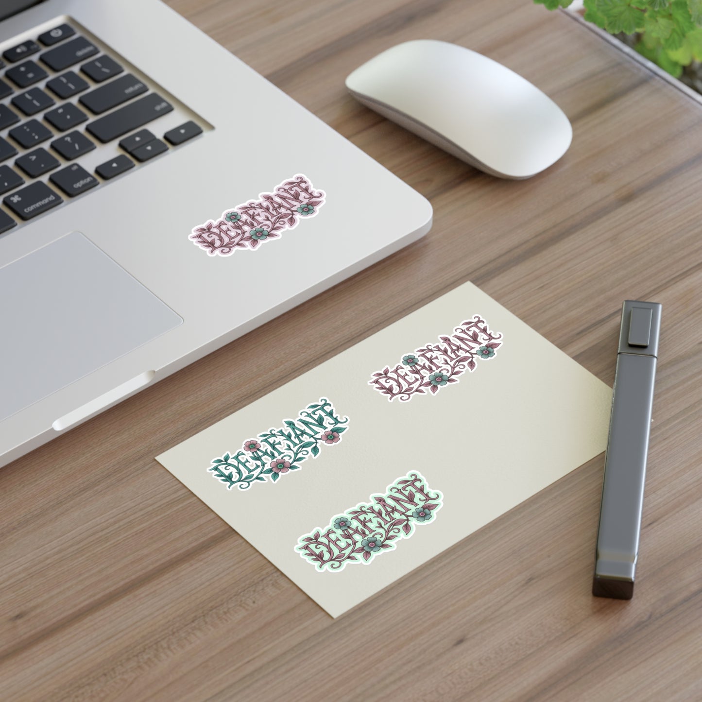 "Rooted Rebels" – The Pink Llama x DEAFIANT Floral Collab Tee Sticker Sheets | Inspirational Decals for Scrapbooking, Journaling, Gift Wrapping, Decor, & More