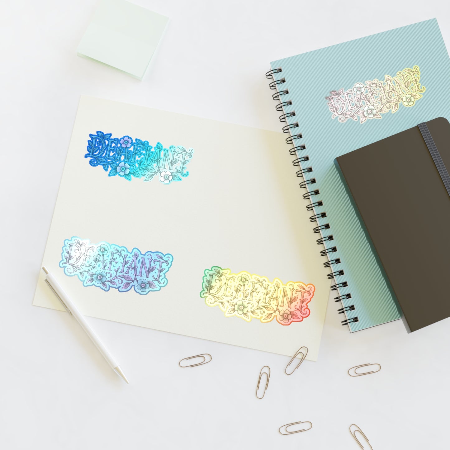 "Rooted Rebels" – The Pink Llama x DEAFIANT Floral Collab Tee Sticker Sheets | Inspirational Decals for Scrapbooking, Journaling, Gift Wrapping, Decor, & More