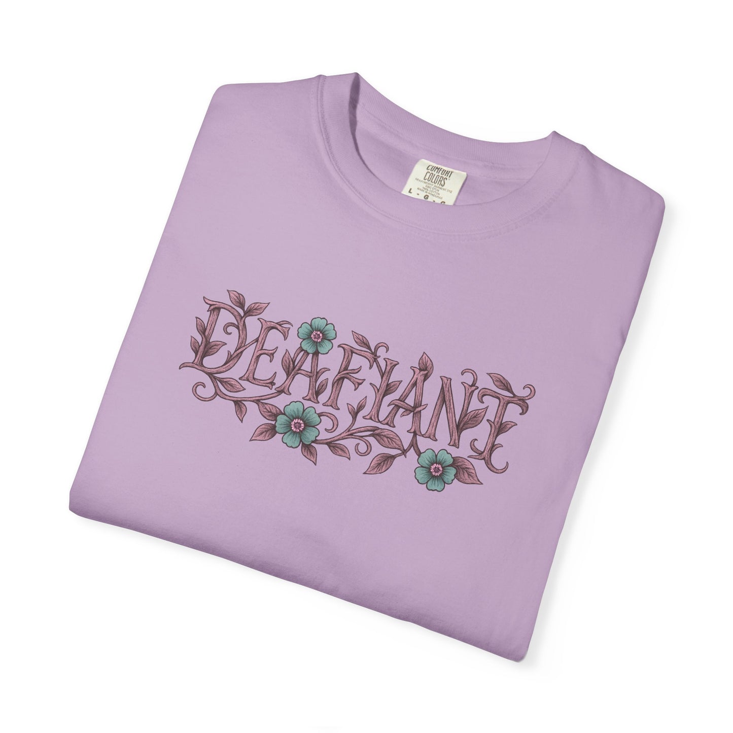 "Rooted & Rebellious" β The Pink Llama x DEAFIANT Floral Collab Tee | Unisex Garment-Dyed T-shirt
