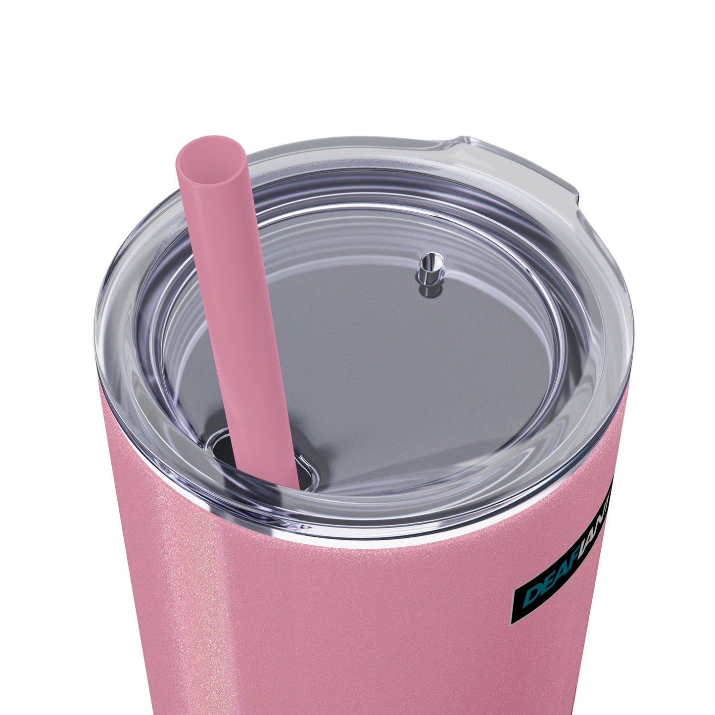 DEAFIANT Deaf AF Skinny Tumbler with Straw, 20oz