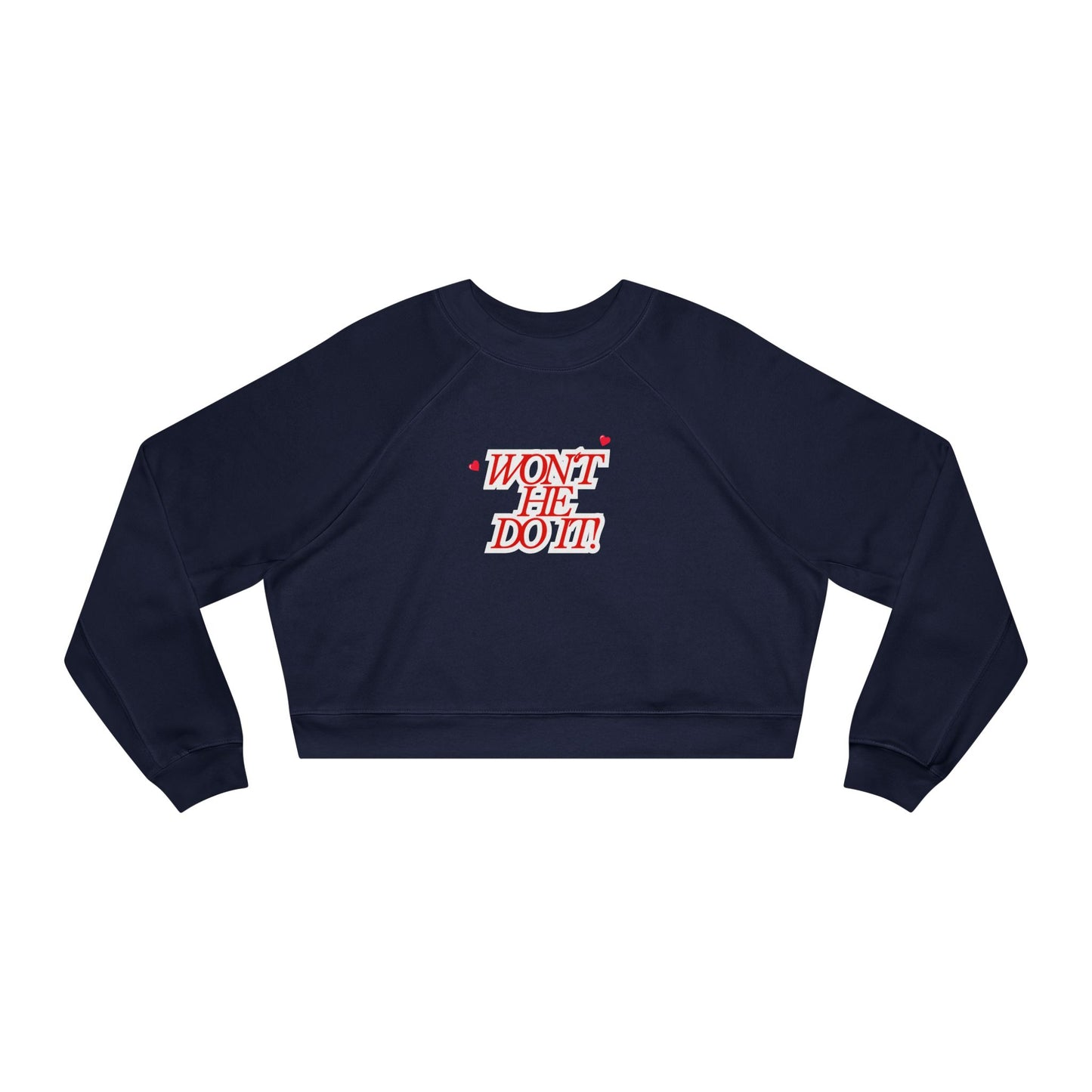 DEAFIANT Won’t He Do It! – Praise & Power Women's Cropped Fleece Pullover