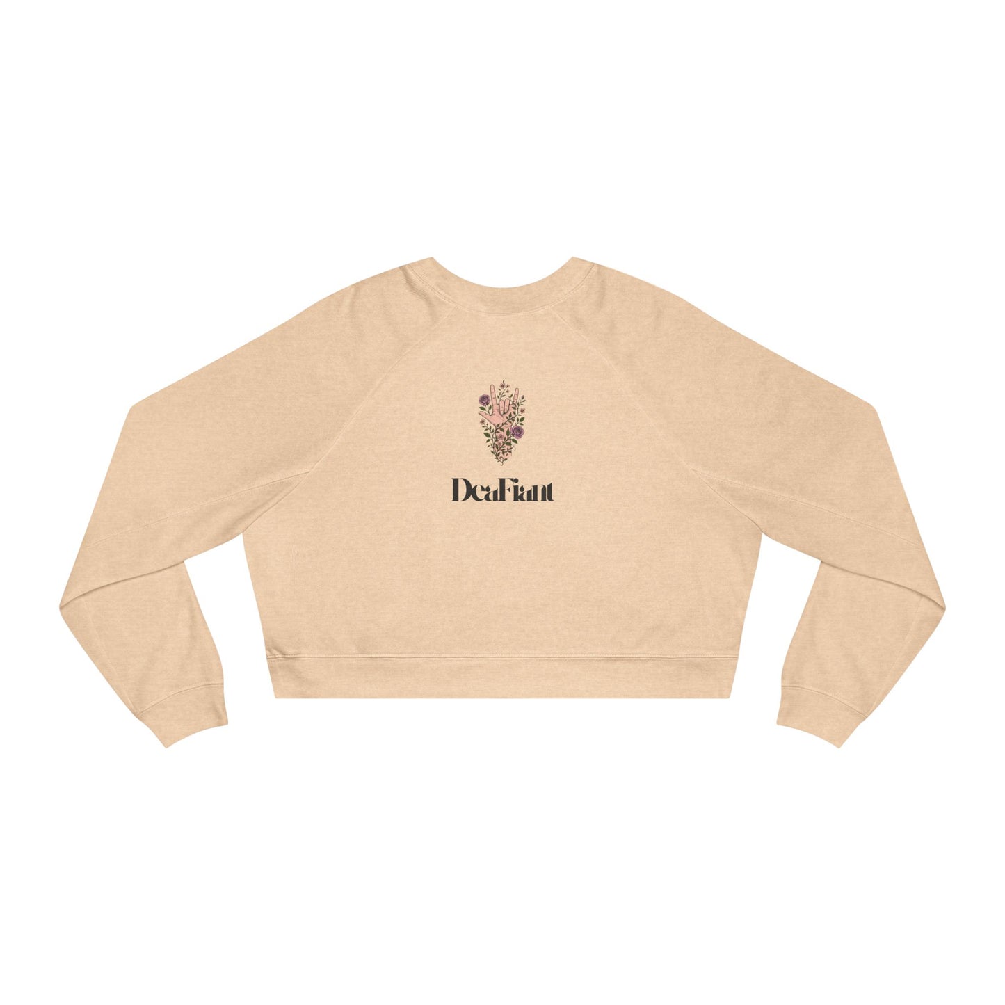 DEAFIANT Won’t He Do It! – Praise & Power Women's Cropped Fleece Pullover