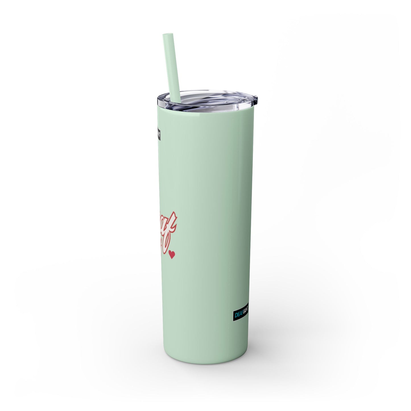 DEAFIANT Deaf AF Skinny Tumbler with Straw, 20oz