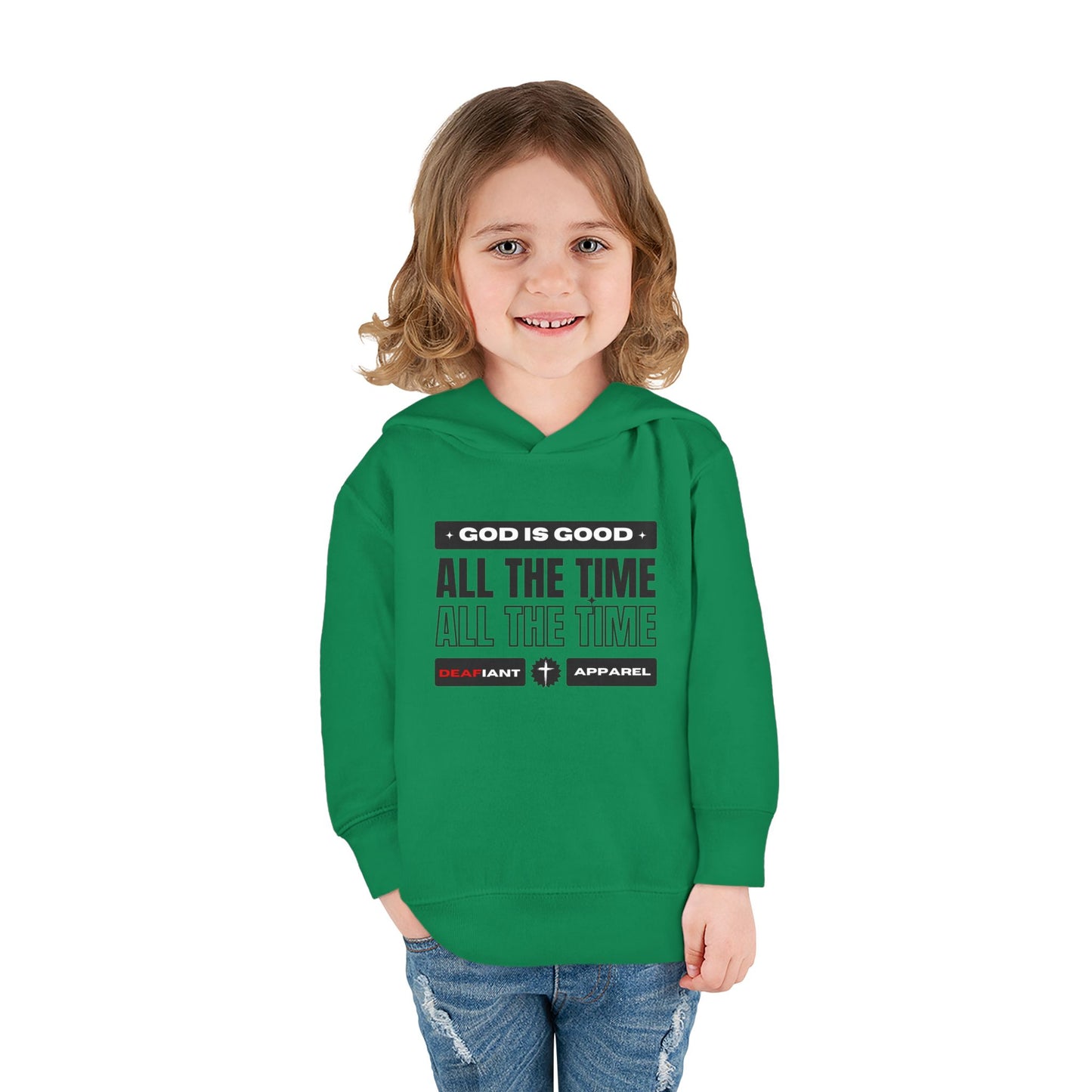 DEAFIANT KIDS | God Is Good – All the Time! Kids Praise Hoodie | Unisex