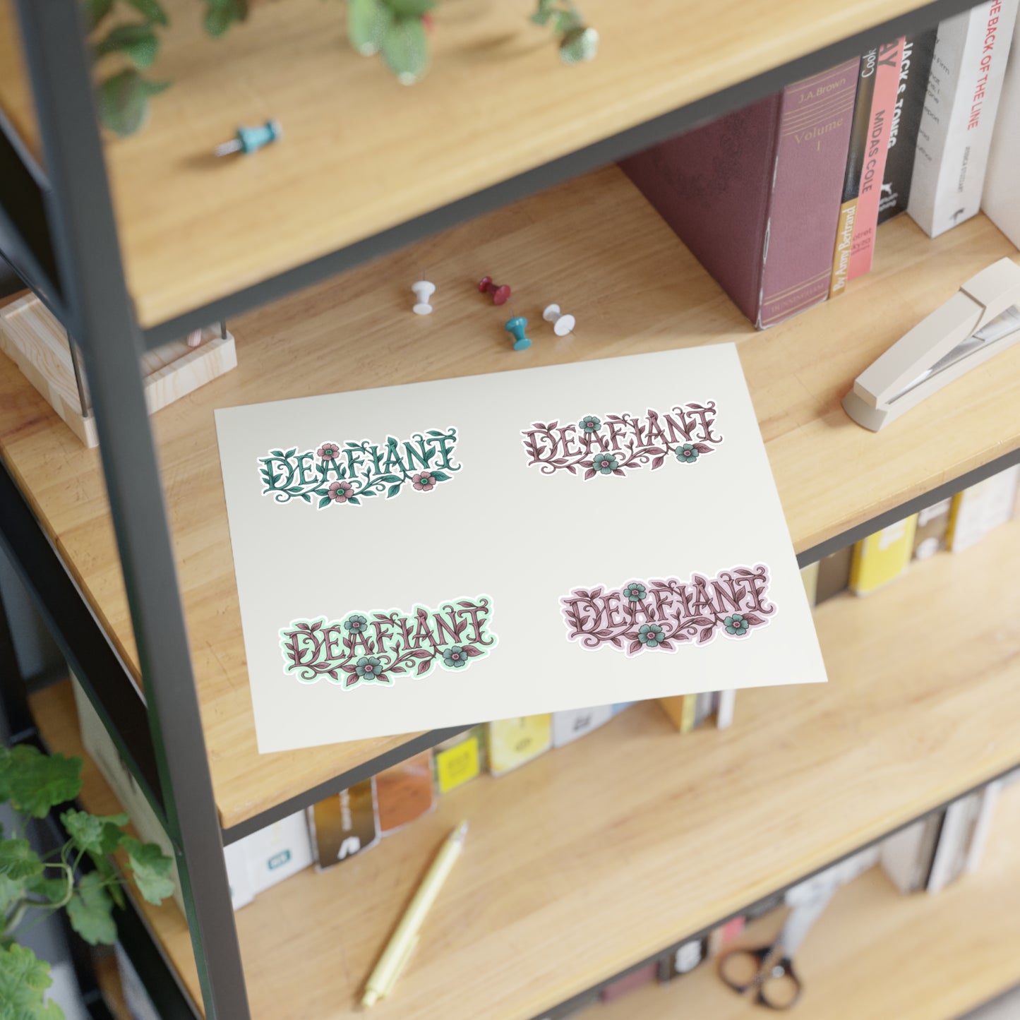 "Rooted Rebels" – The Pink Llama x DEAFIANT Floral Collab Tee Sticker Sheets | Inspirational Decals for Scrapbooking, Journaling, Gift Wrapping, Decor, & More