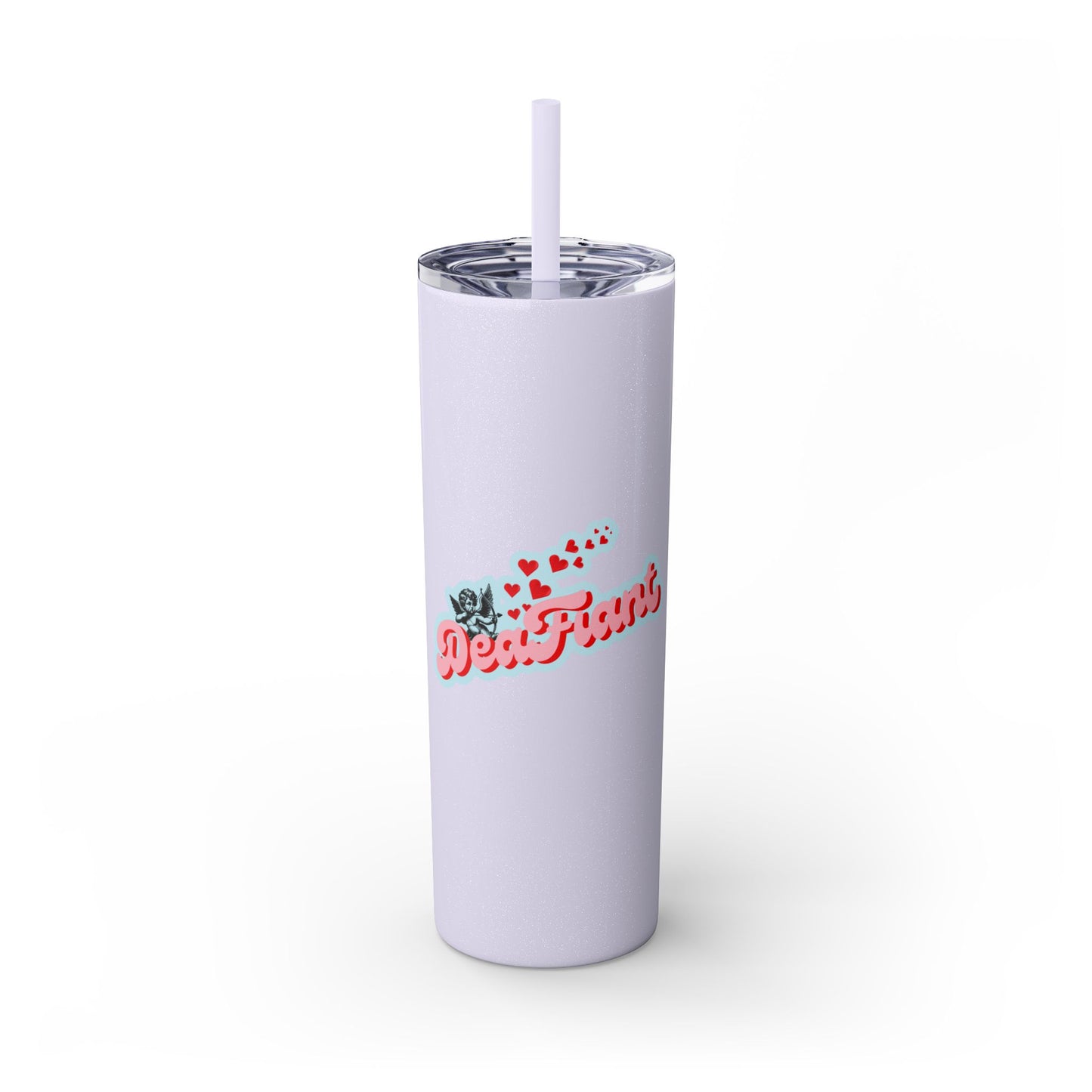 DEAFIANT The Deaf Lover Girl Skinny Tumbler with Straw, 20oz