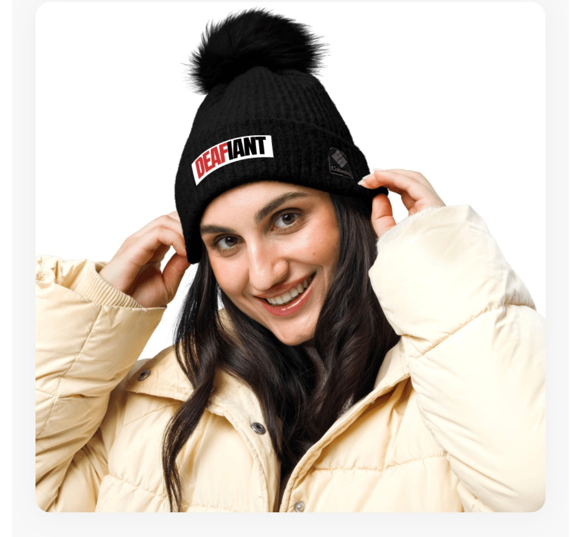 DEAFIANT Silent Storm Columbia pom-pom beanie