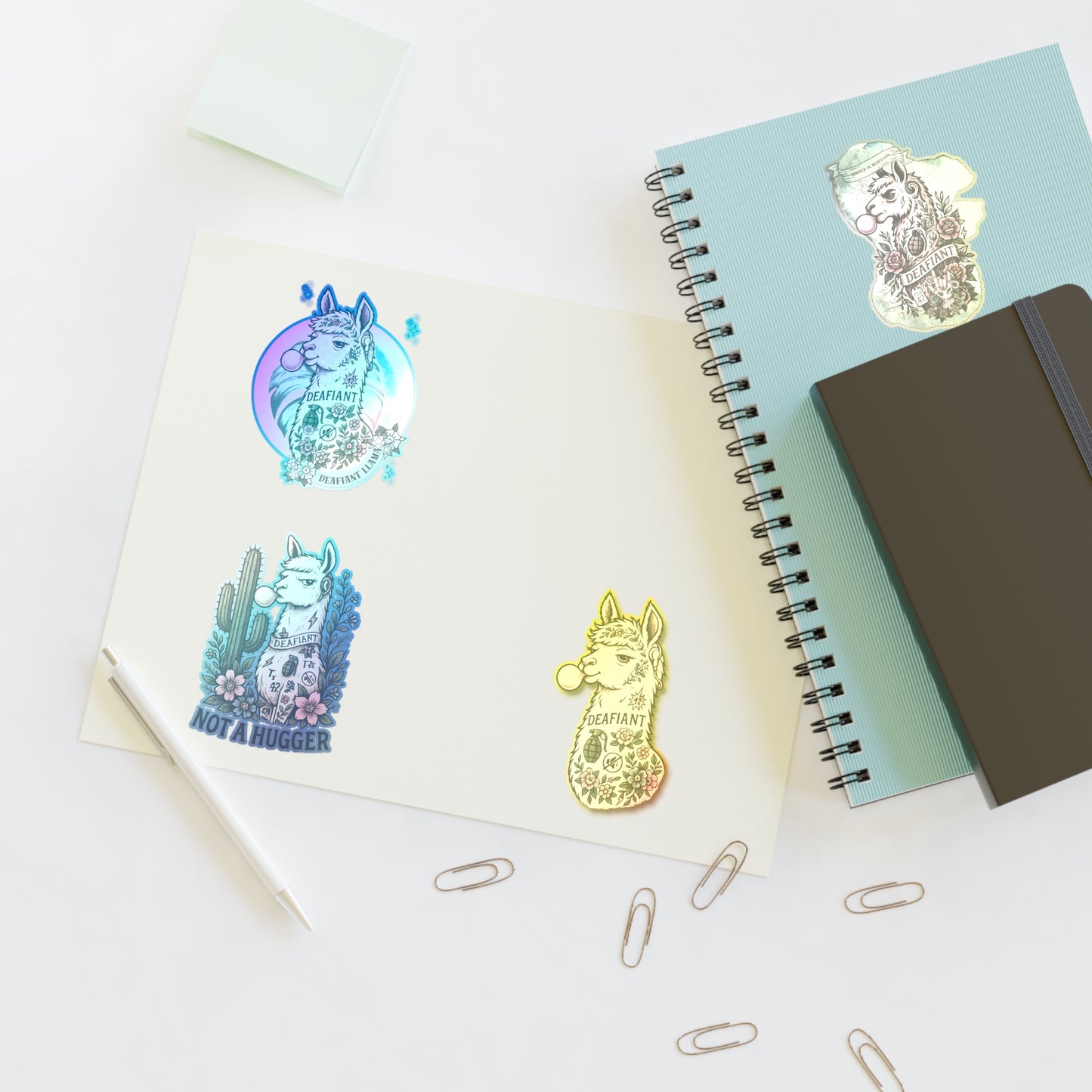 DEAFIANT x The Pink Llama – “Silent Spitfire” Stickers Sheets Ft. DEAFIANT Llama