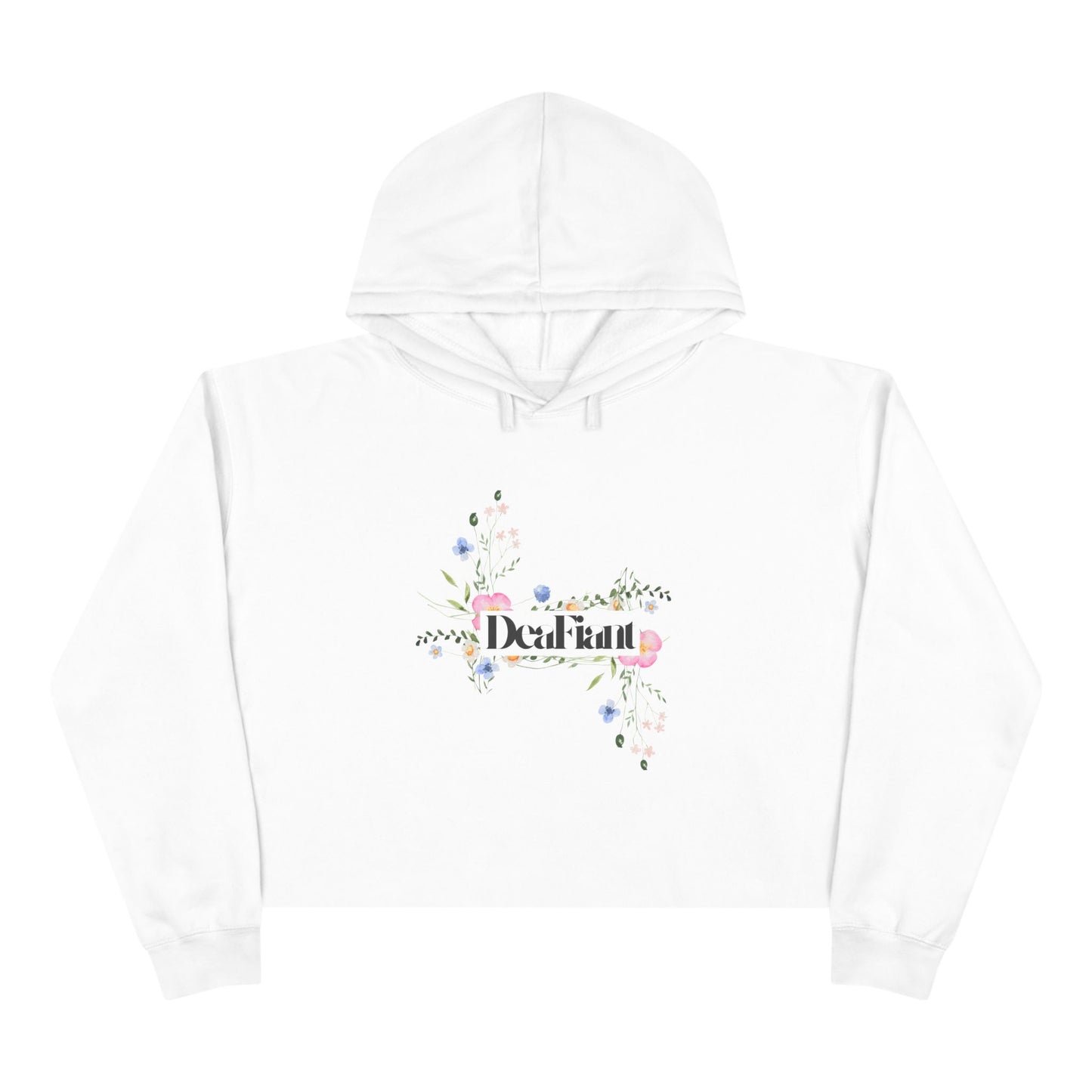 DEAFIANT She Blooms Floral Crop Hoodie