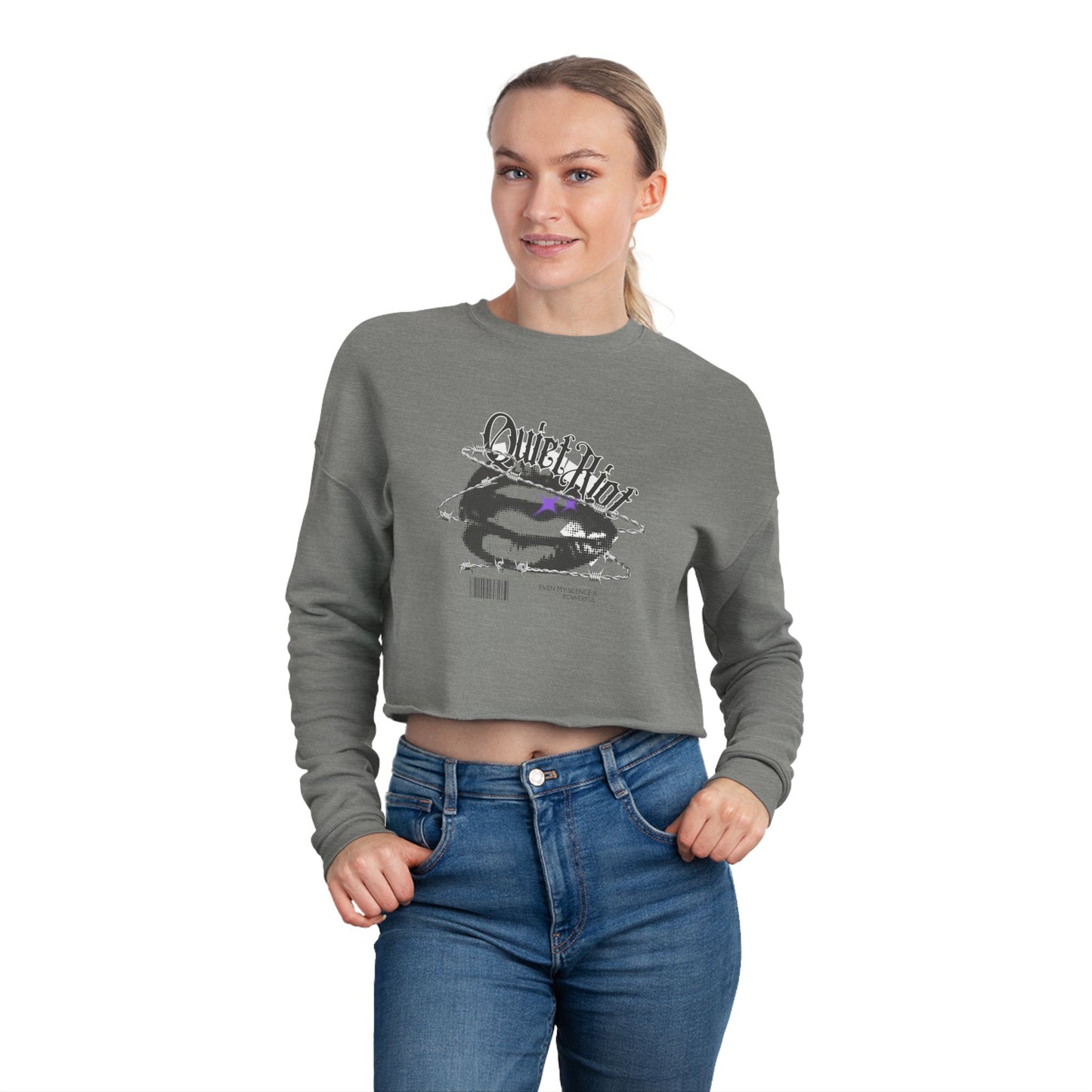 DEAFIANT Quiet Riot | Cropped Sweatshirt