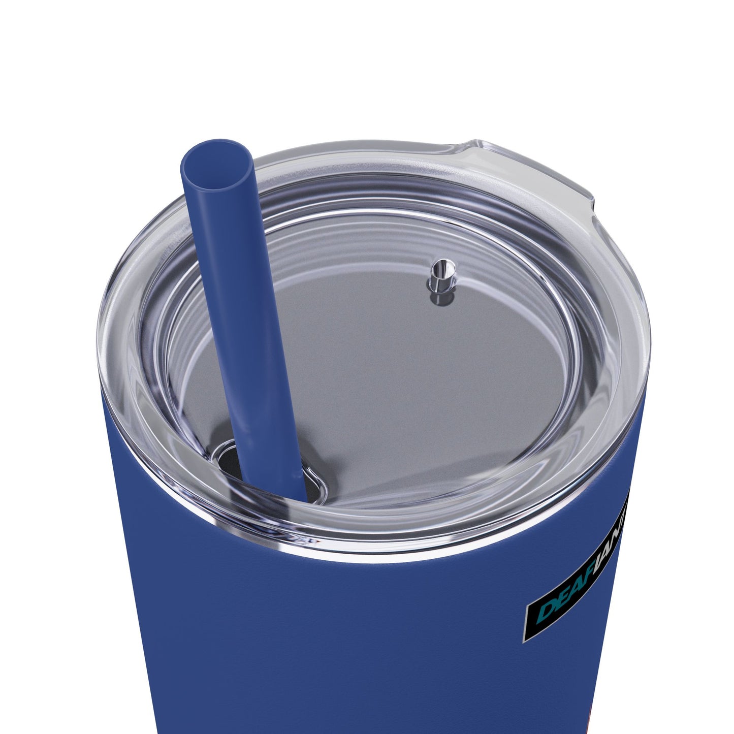 DEAFIANT Deaf AF Skinny Tumbler with Straw, 20oz