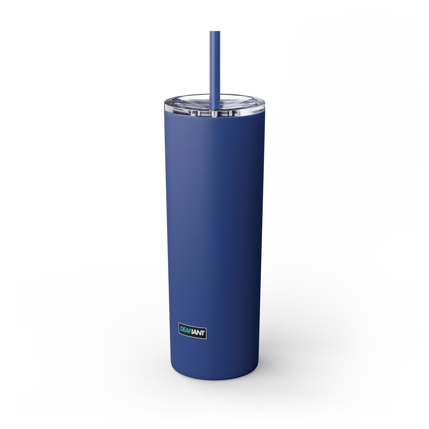 DEAFIANT Deaf AF Skinny Tumbler with Straw, 20oz