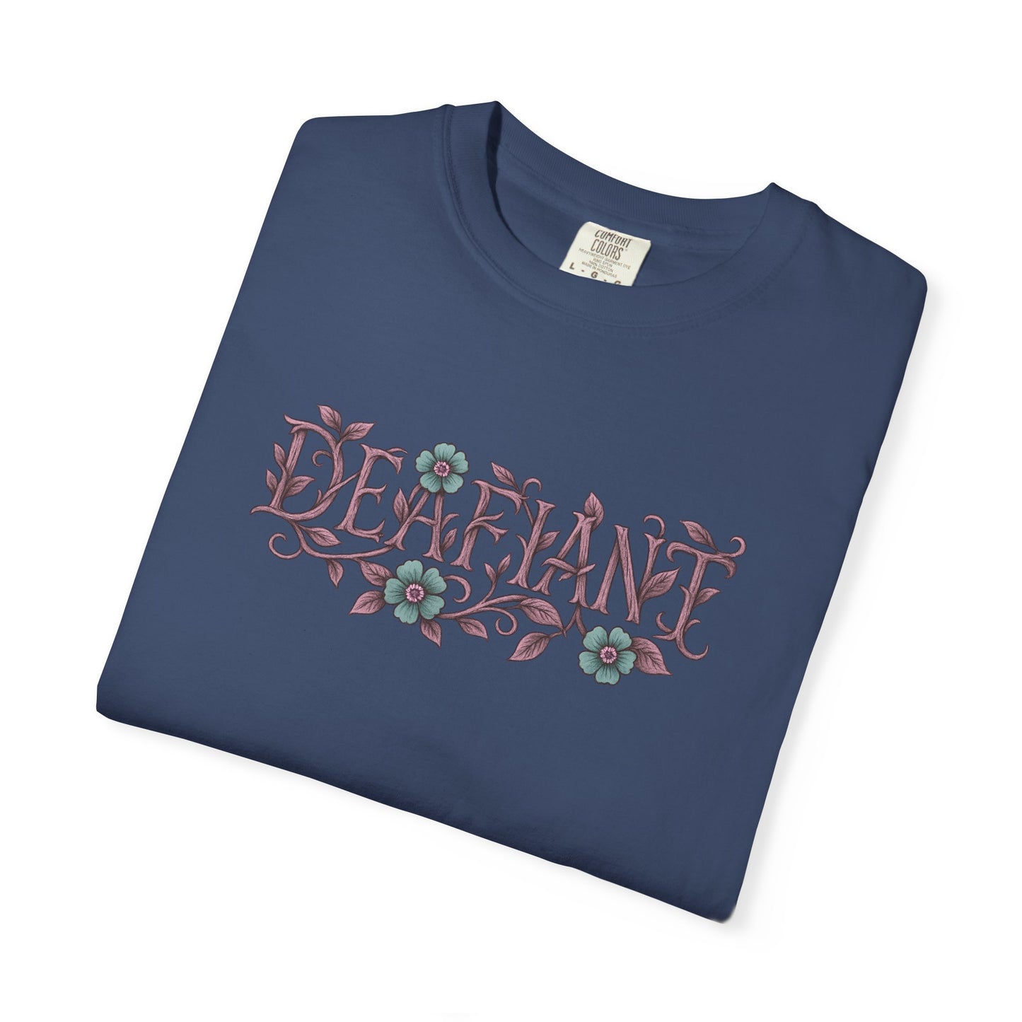 "Rooted & Rebellious" β The Pink Llama x DEAFIANT Floral Collab Tee | Unisex Garment-Dyed T-shirt