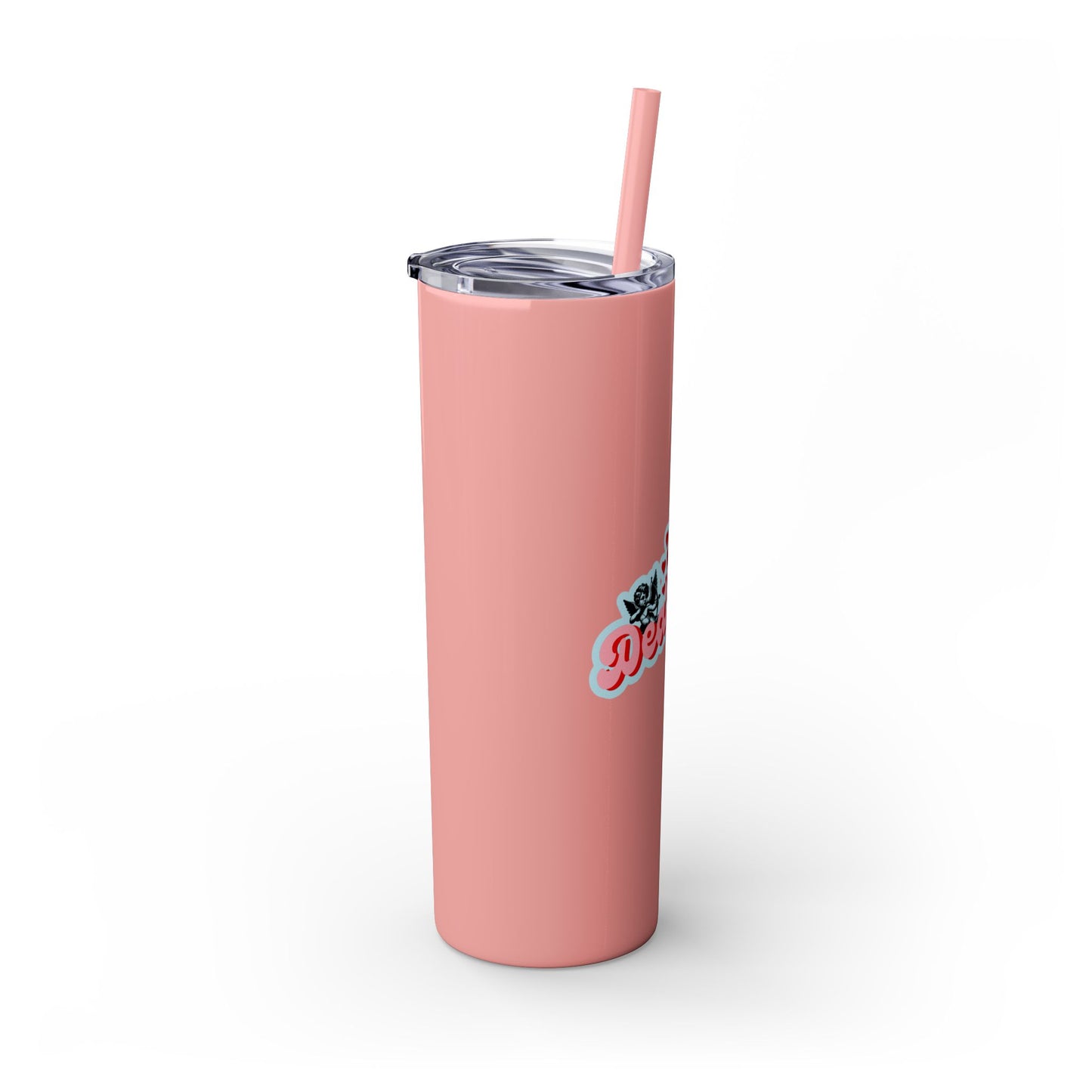 DEAFIANT The Deaf Lover Girl Skinny Tumbler with Straw, 20oz