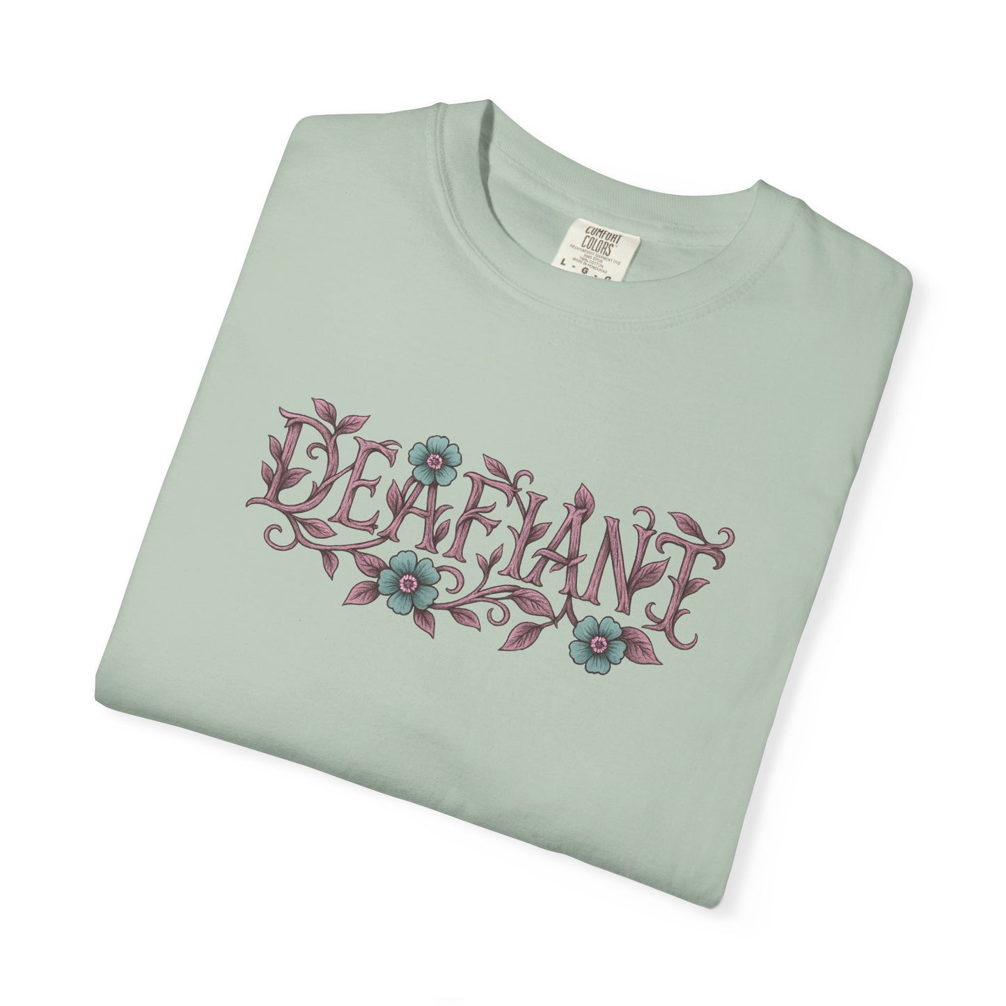 "Rooted & Rebellious" β The Pink Llama x DEAFIANT Floral Collab Tee | Unisex Garment-Dyed T-shirt
