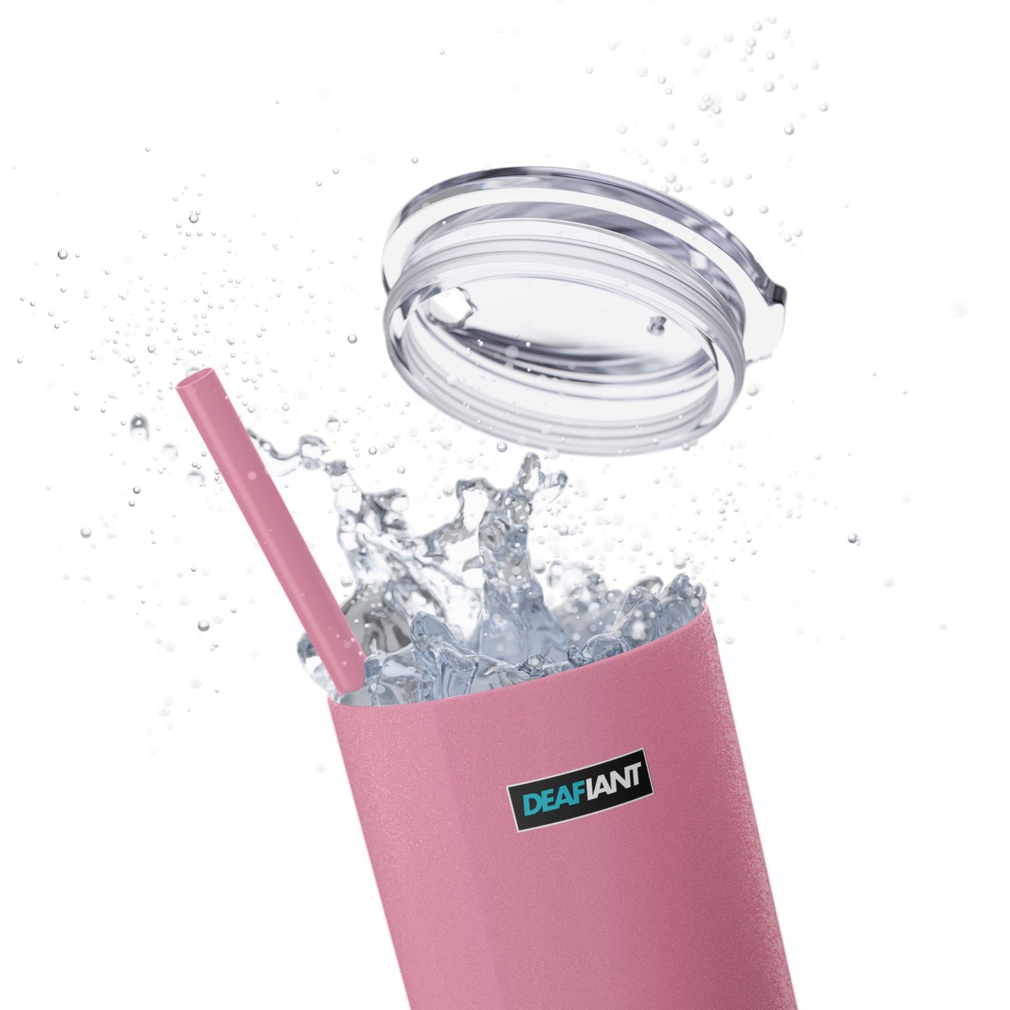 DEAFIANT Deaf AF Skinny Tumbler with Straw, 20oz