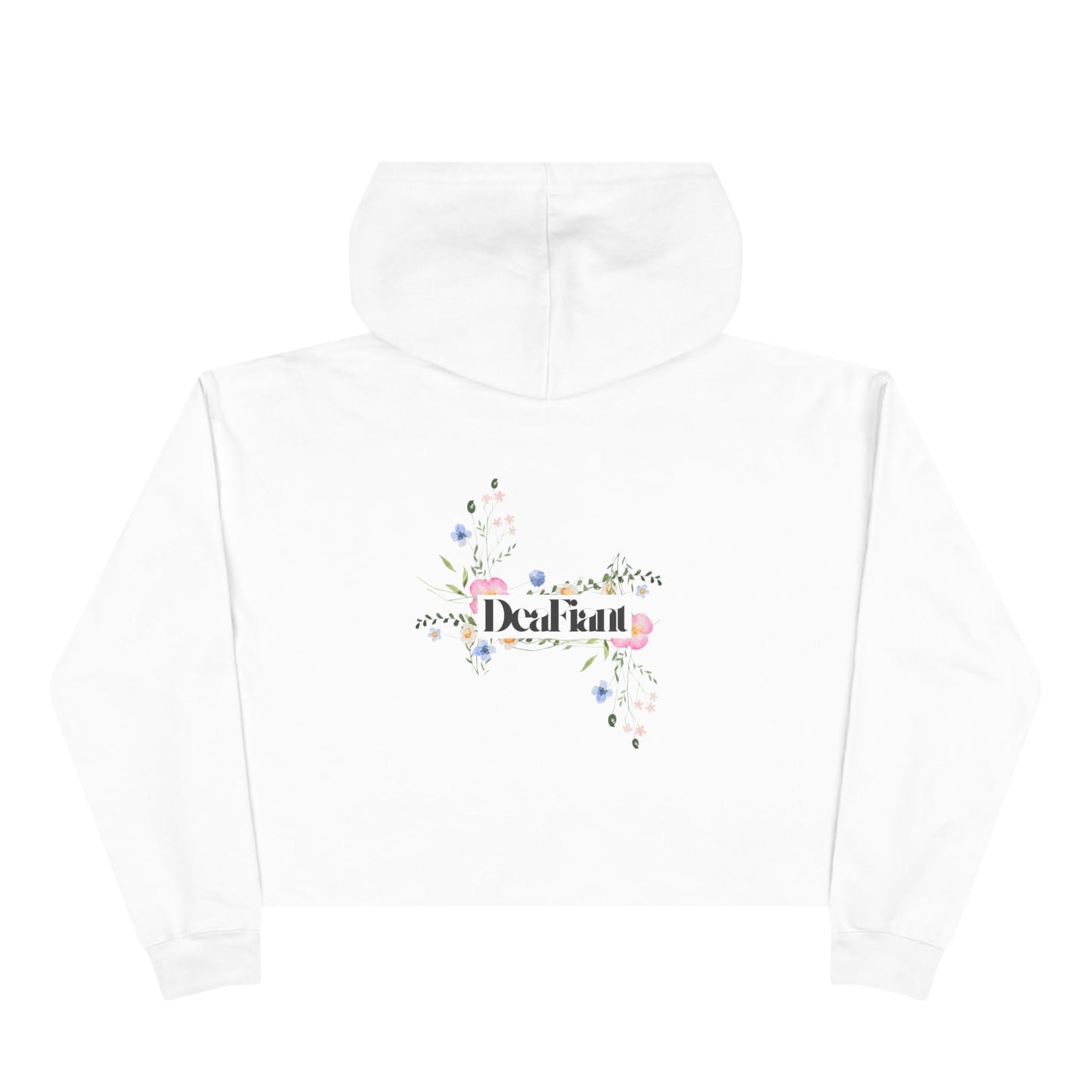 DEAFIANT She Blooms Floral Crop Hoodie