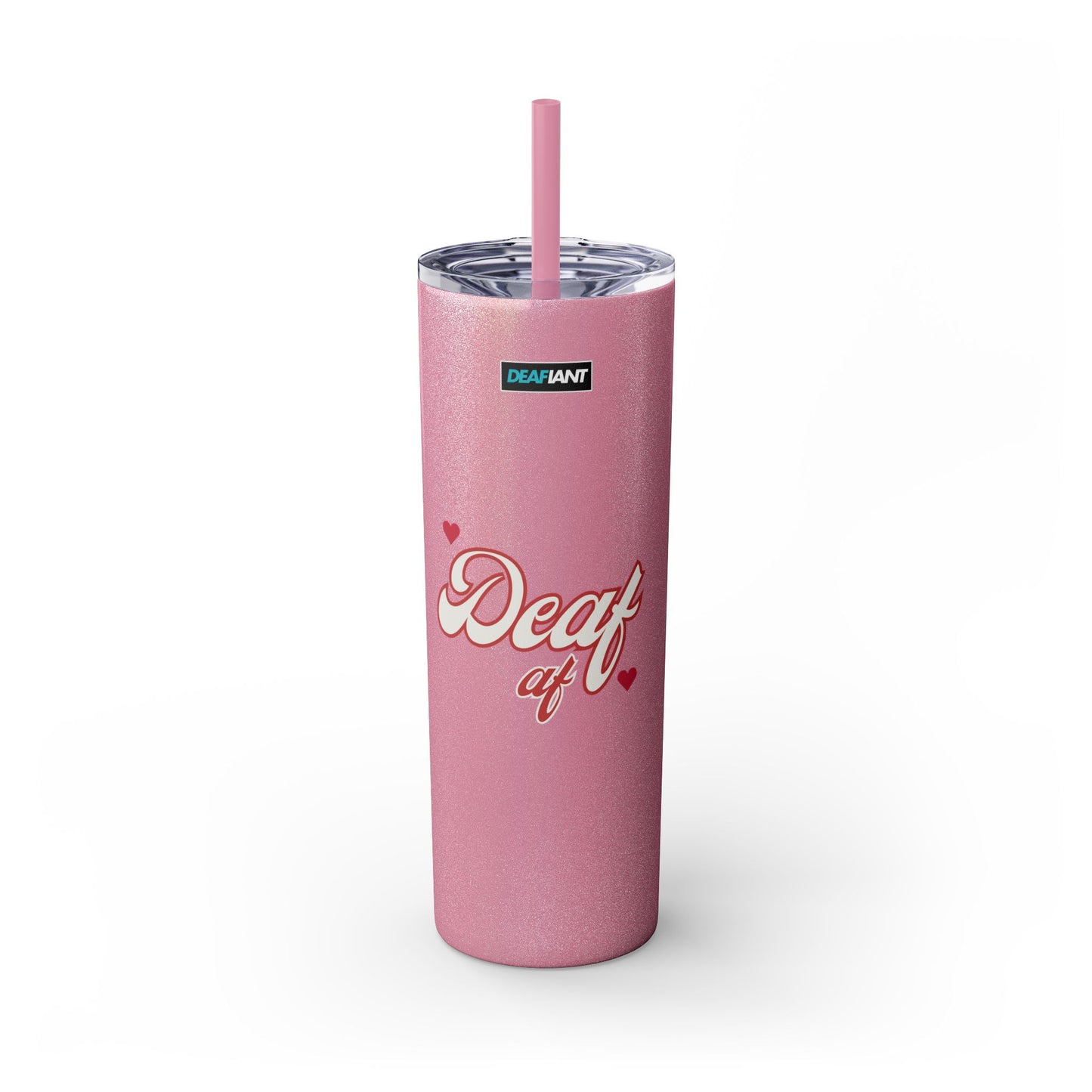 DEAFIANT Deaf AF Skinny Tumbler with Straw, 20oz