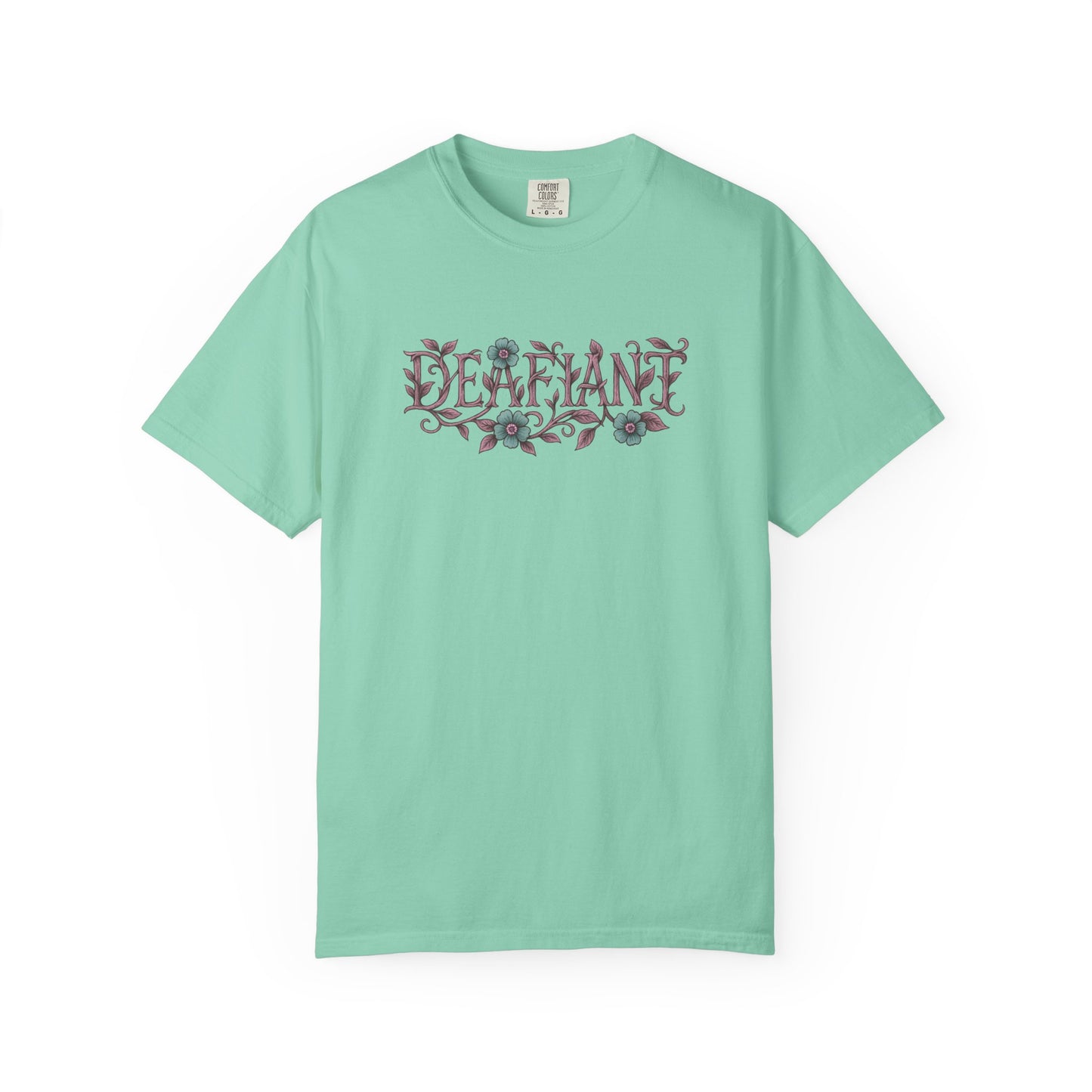 "Rooted & Rebellious" β The Pink Llama x DEAFIANT Floral Collab Tee | Unisex Garment-Dyed T-shirt