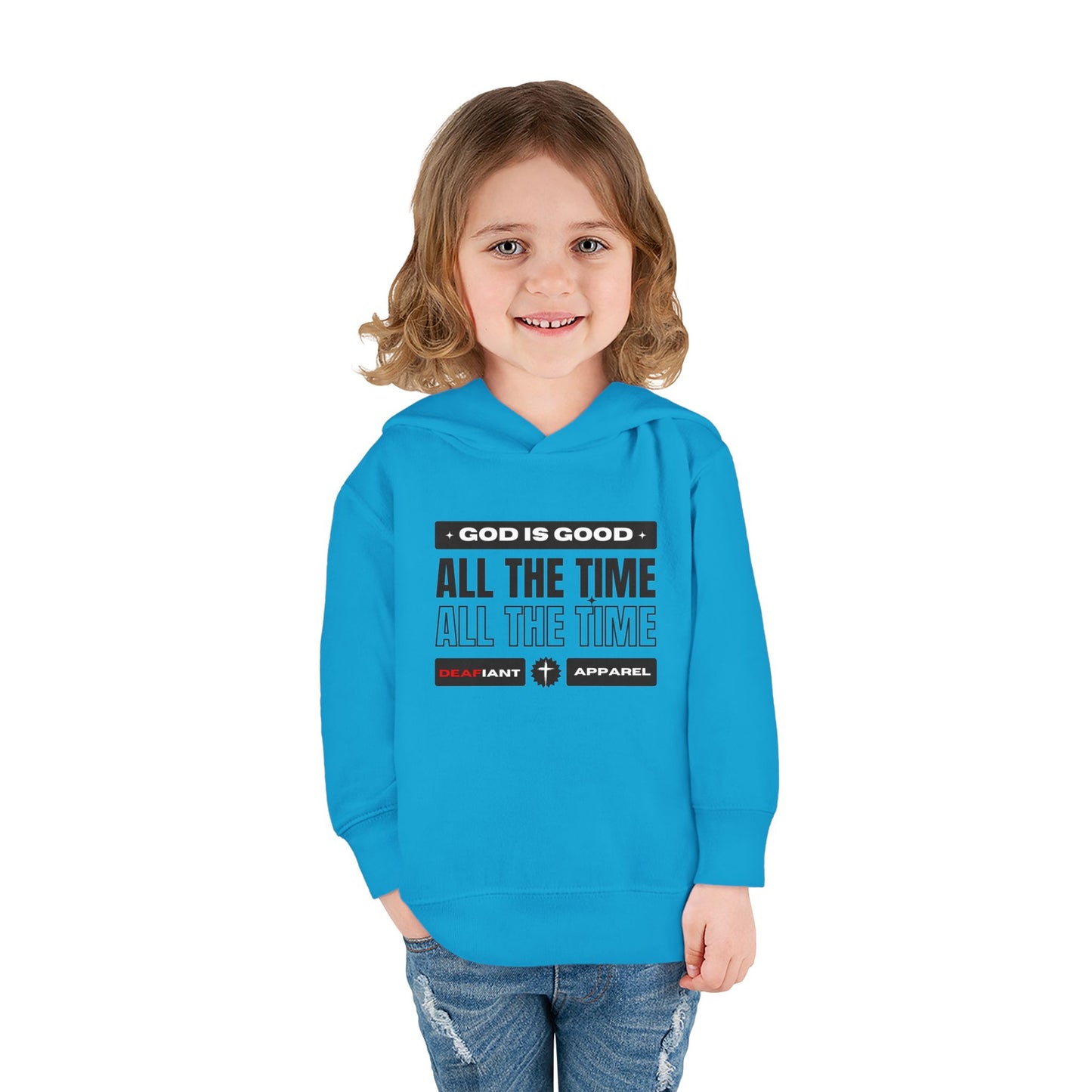 DEAFIANT KIDS | God Is Good – All the Time! Kids Praise Hoodie | Unisex
