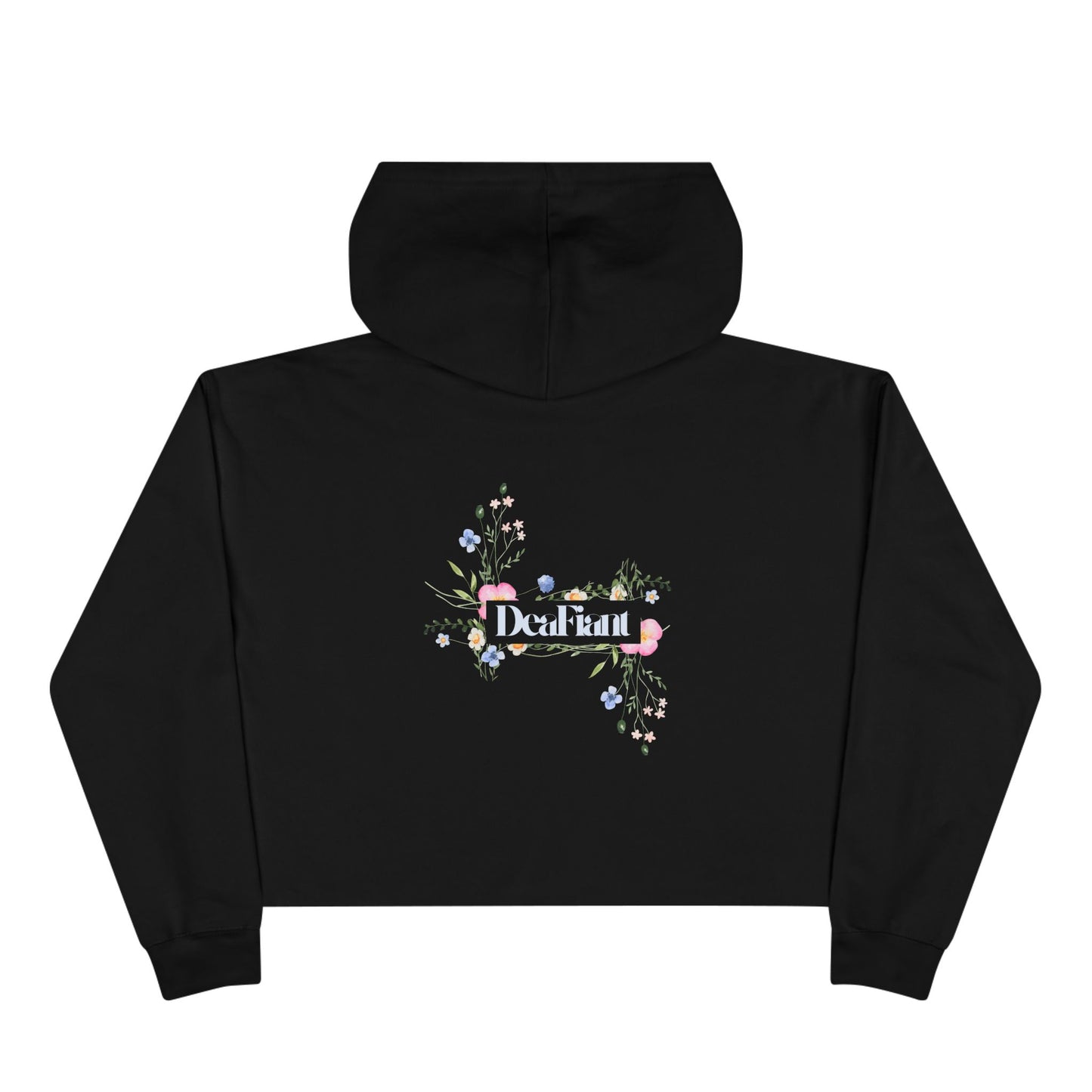 DEAFIANT She Blooms Floral Crop Hoodie