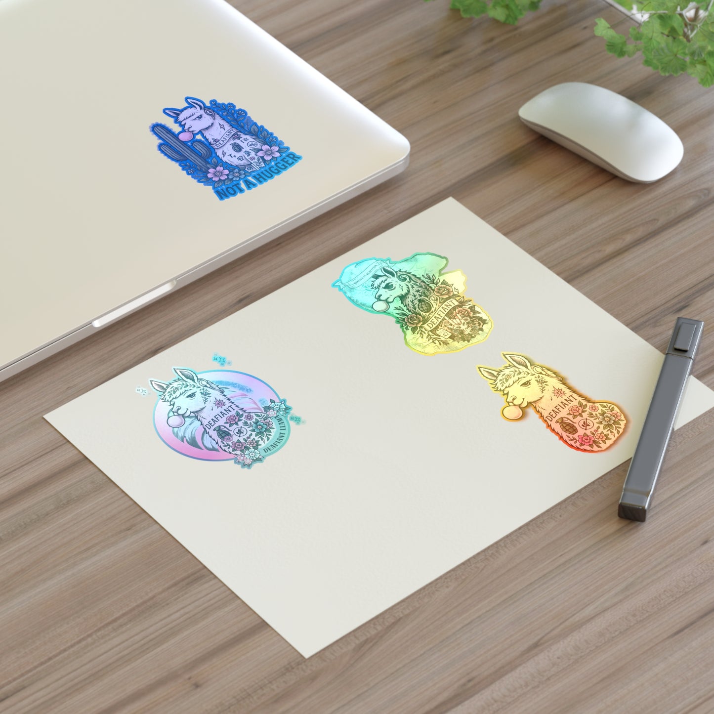 DEAFIANT x The Pink Llama – “Silent Spitfire” Stickers Sheets Ft. DEAFIANT Llama