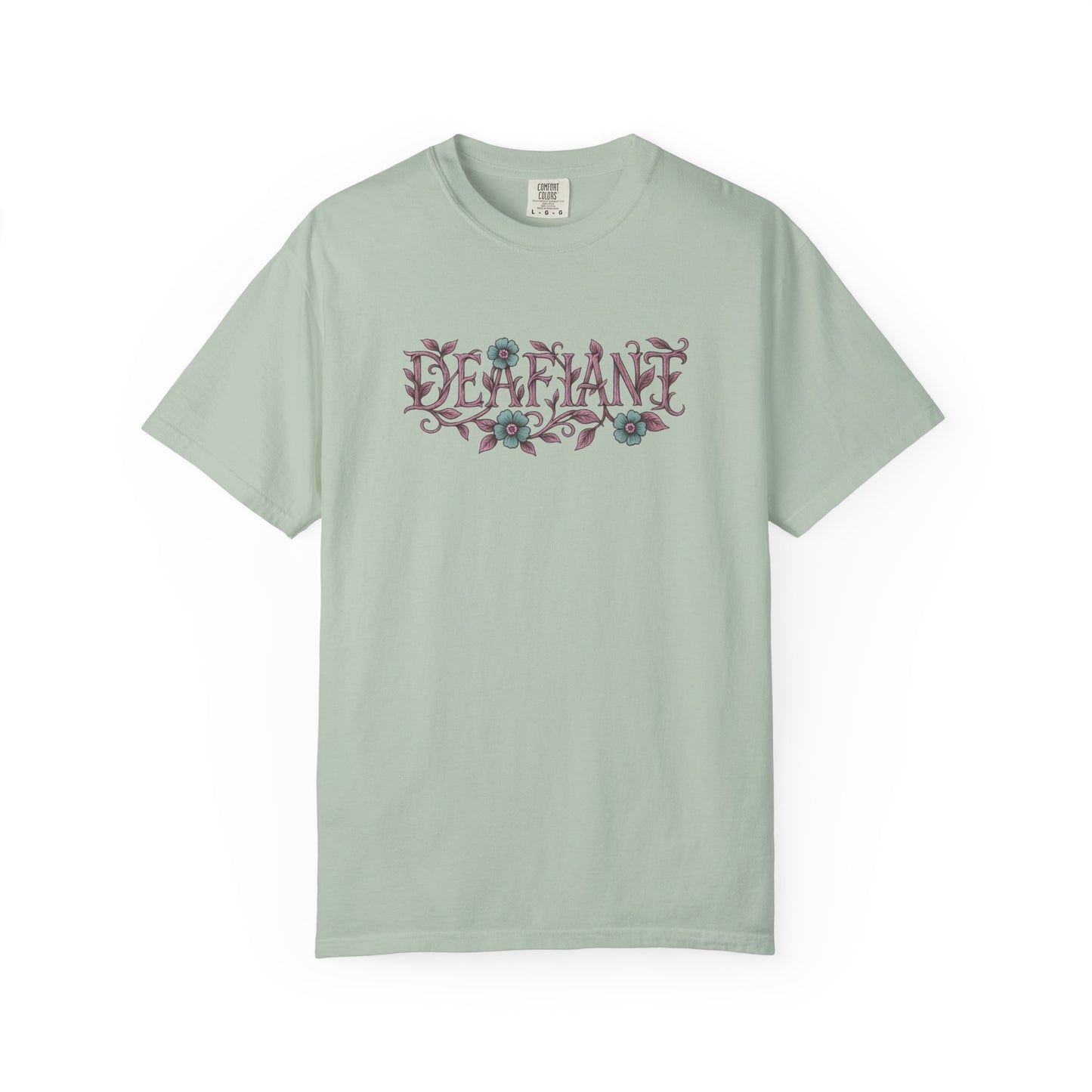 "Rooted & Rebellious" β The Pink Llama x DEAFIANT Floral Collab Tee | Unisex Garment-Dyed T-shirt