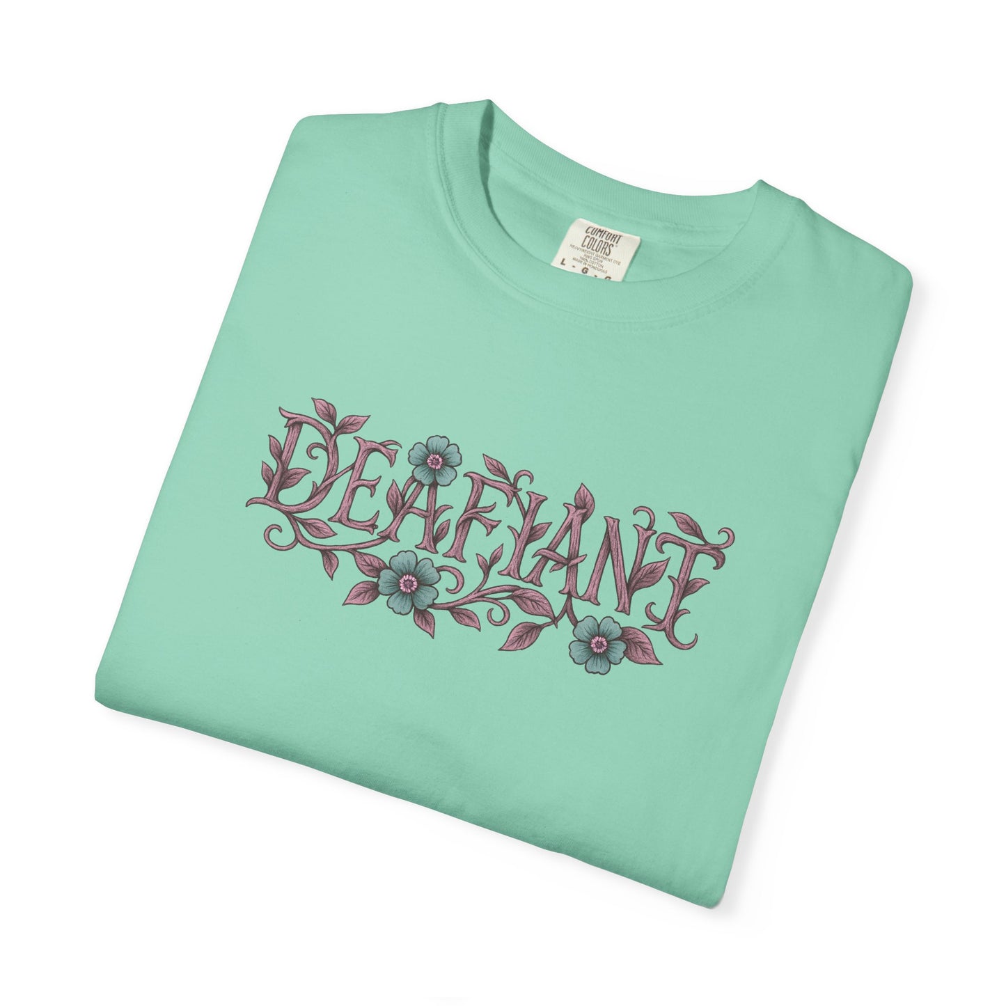 "Rooted & Rebellious" β The Pink Llama x DEAFIANT Floral Collab Tee | Unisex Garment-Dyed T-shirt