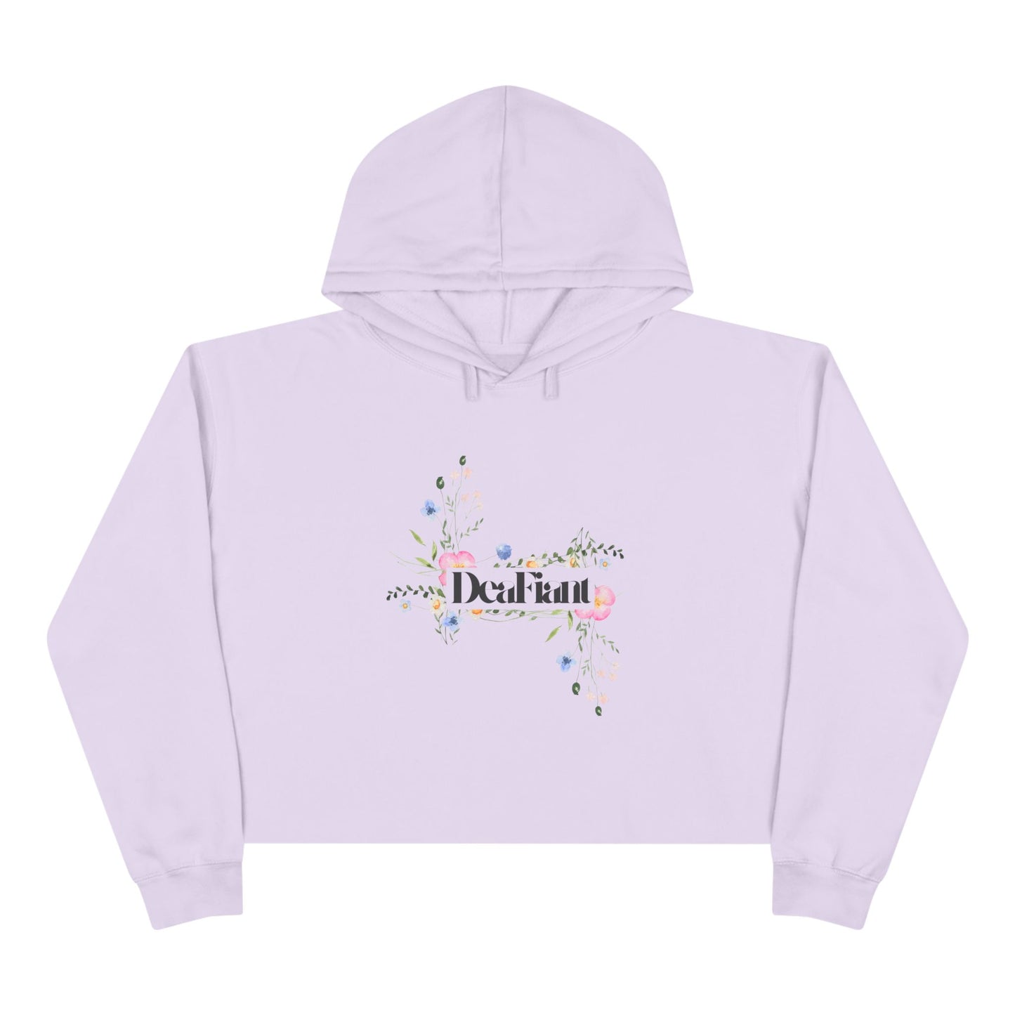 DEAFIANT She Blooms Floral Crop Hoodie