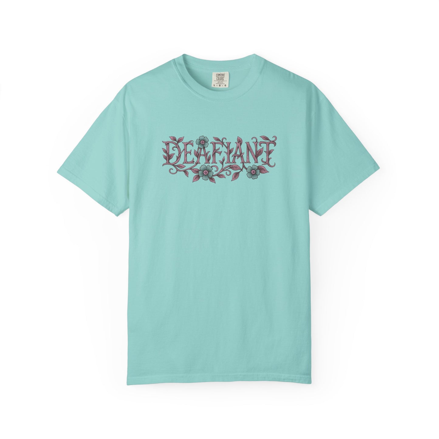"Rooted & Rebellious" β The Pink Llama x DEAFIANT Floral Collab Tee | Unisex Garment-Dyed T-shirt