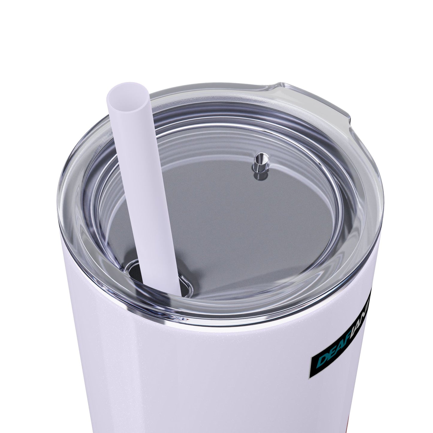 DEAFIANT Deaf AF Skinny Tumbler with Straw, 20oz