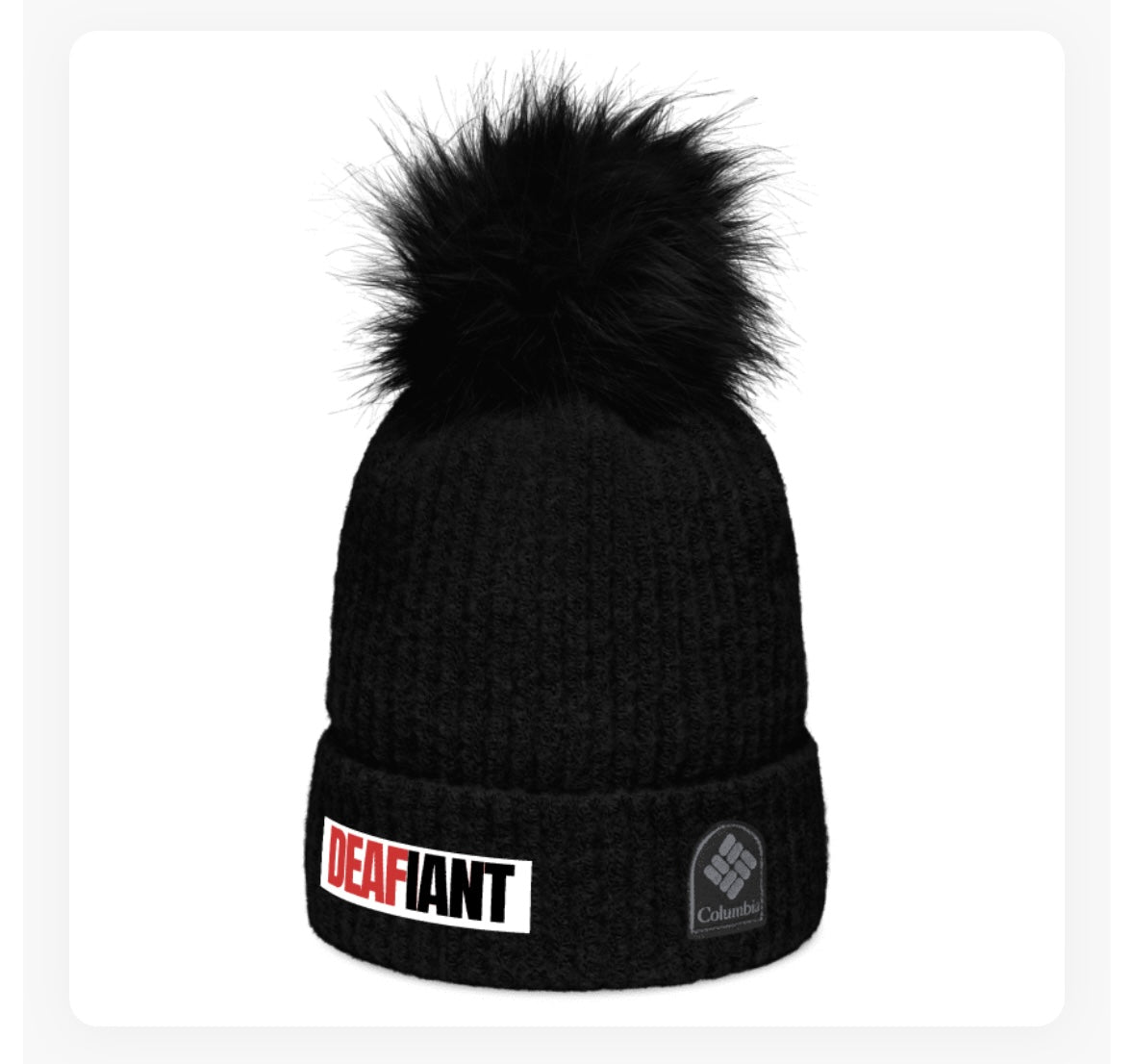 DEAFIANT Silent Storm Columbia pom-pom beanie