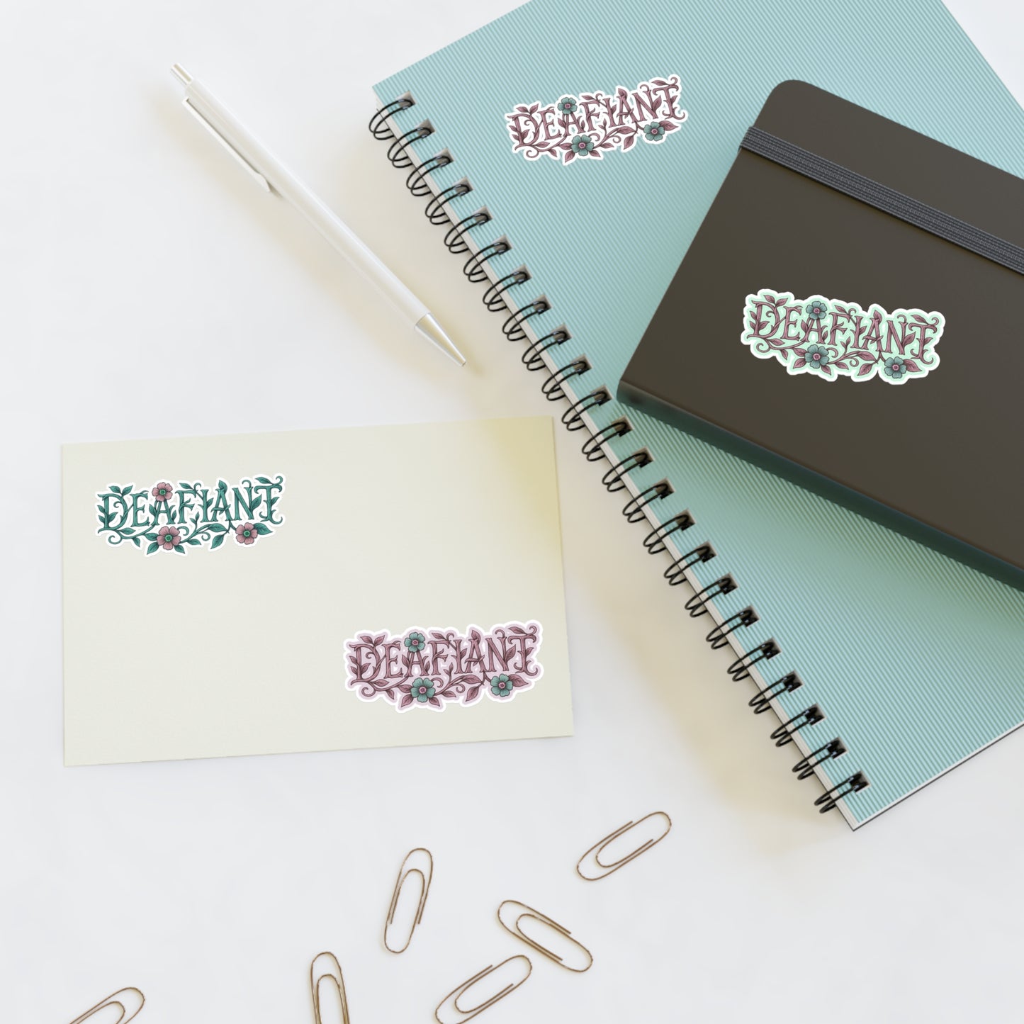 "Rooted Rebels" – The Pink Llama x DEAFIANT Floral Collab Tee Sticker Sheets | Inspirational Decals for Scrapbooking, Journaling, Gift Wrapping, Decor, & More
